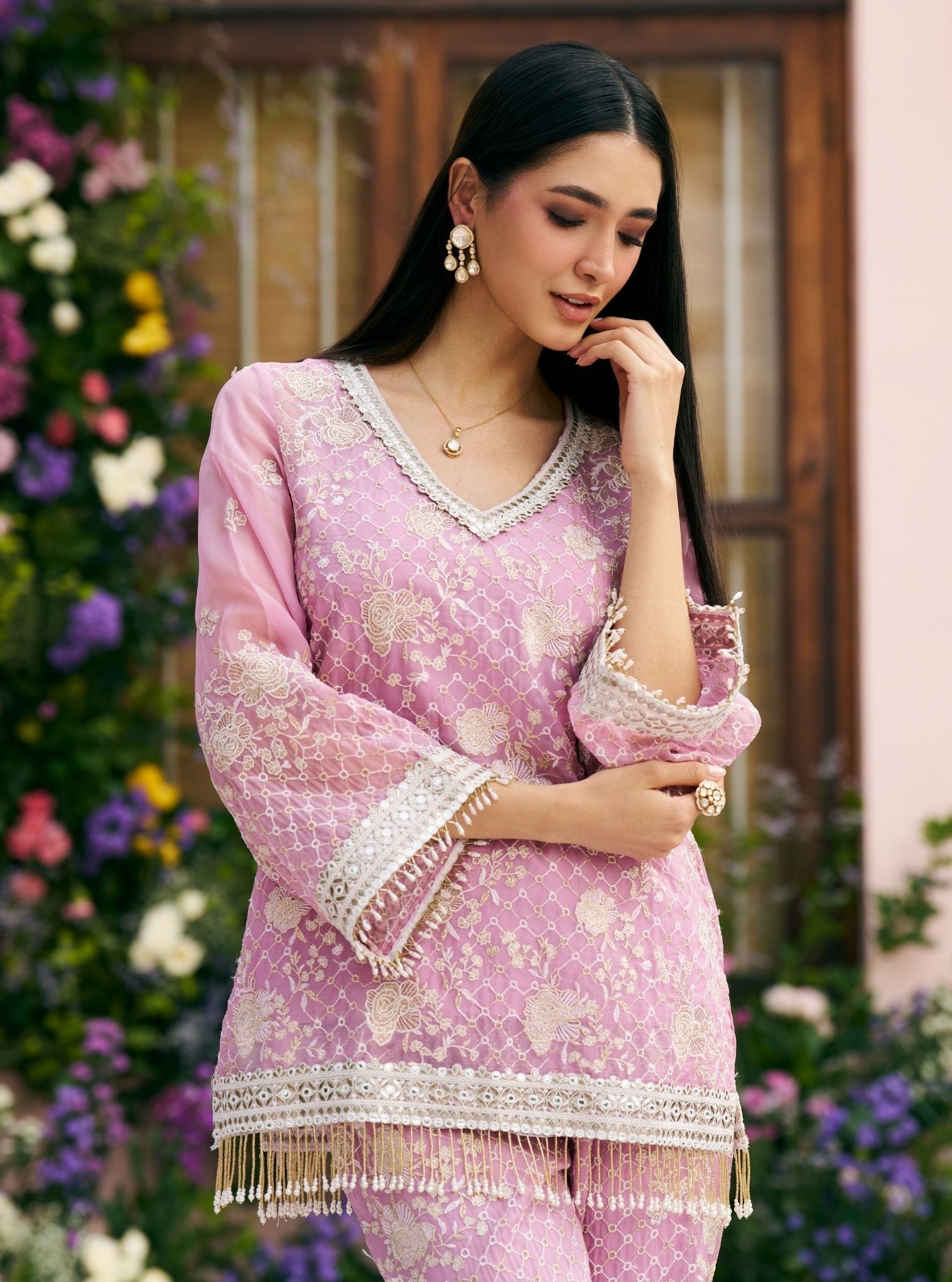 Mudita Organza Lilac Co-ord Set