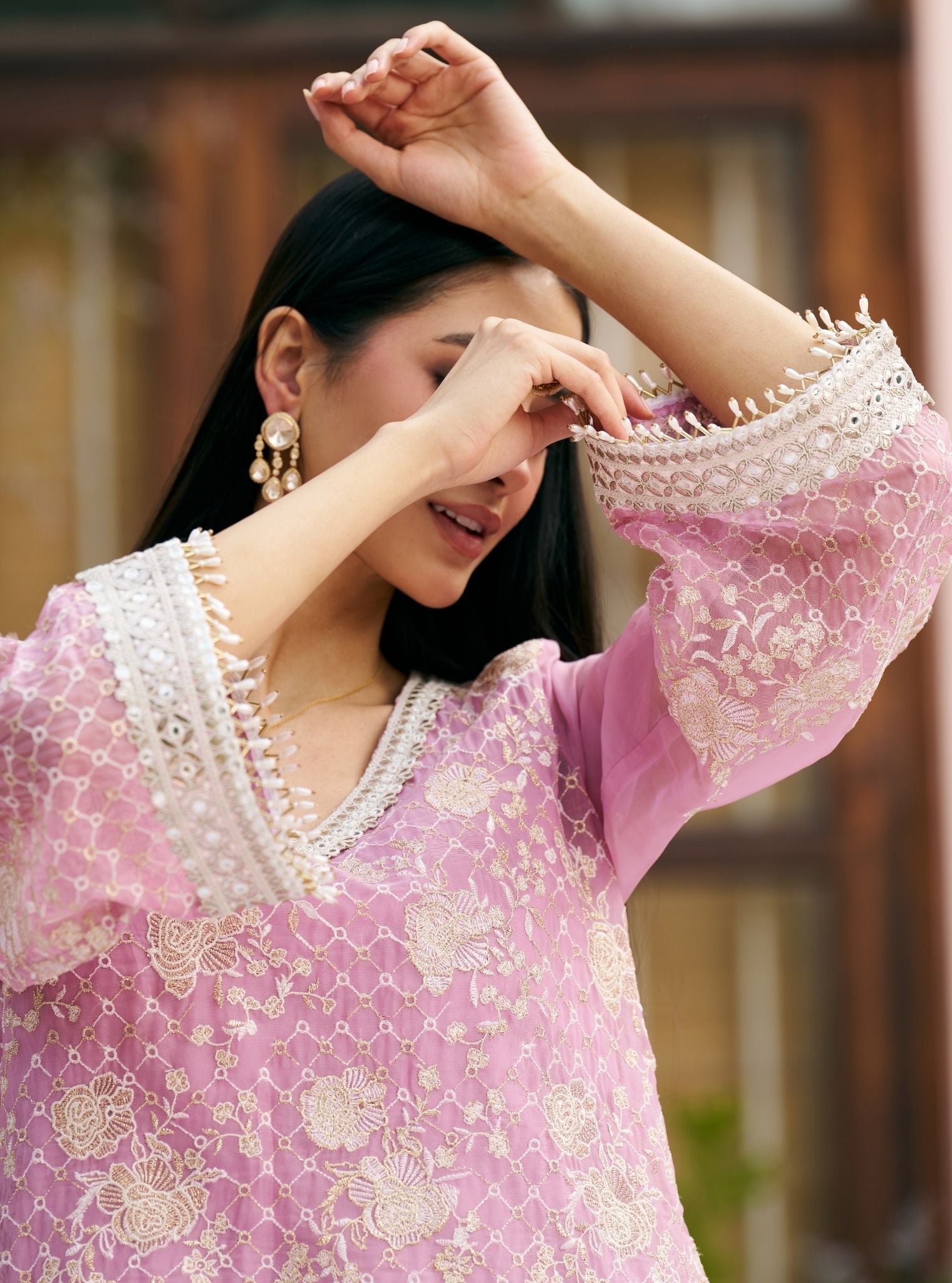 Mudita Organza Lilac Co-ord Set