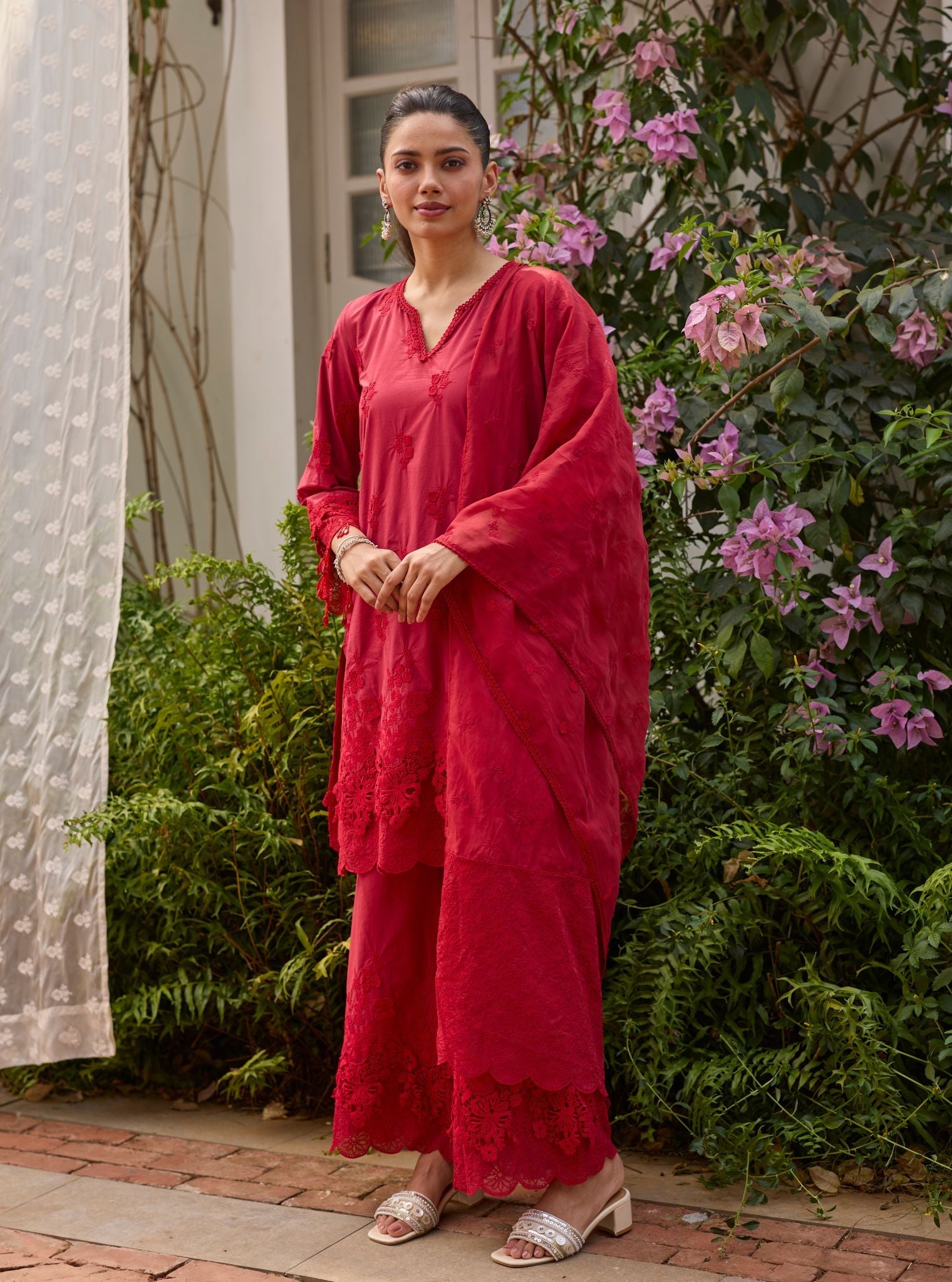 Vae Supima Cotton Red Kurta Set