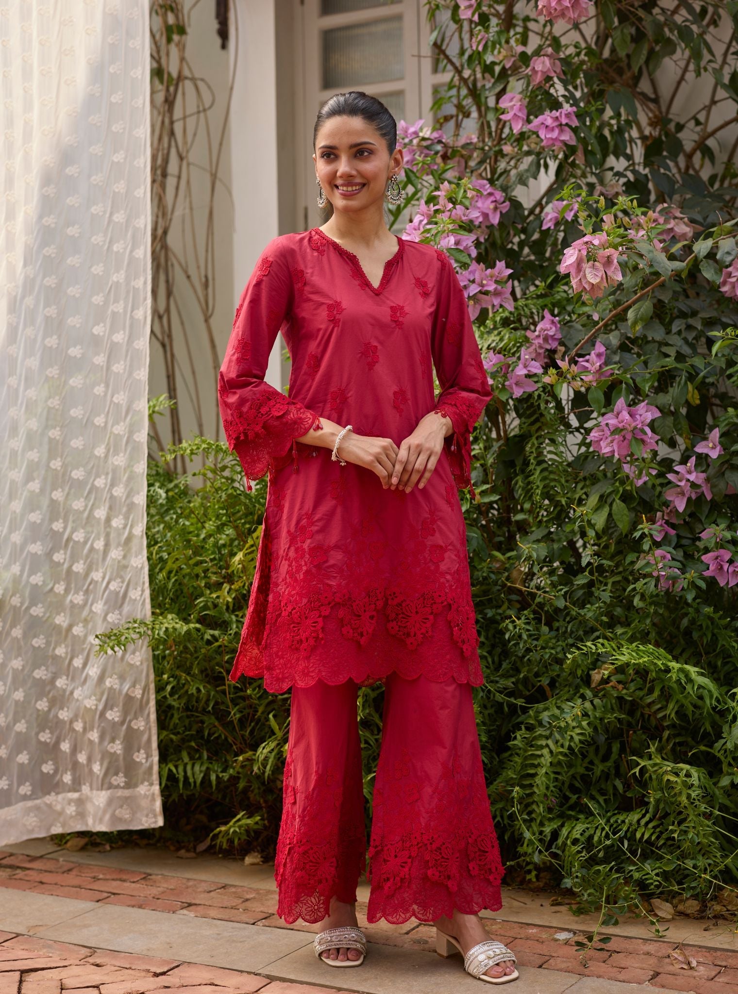 Vae Supima Cotton Red Kurta Set