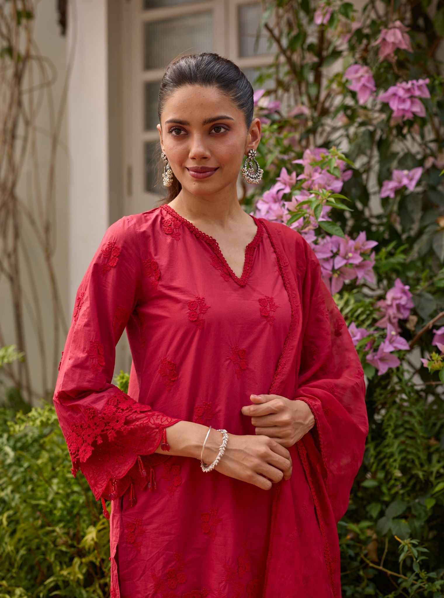 Vae Supima Cotton Red Kurta Set