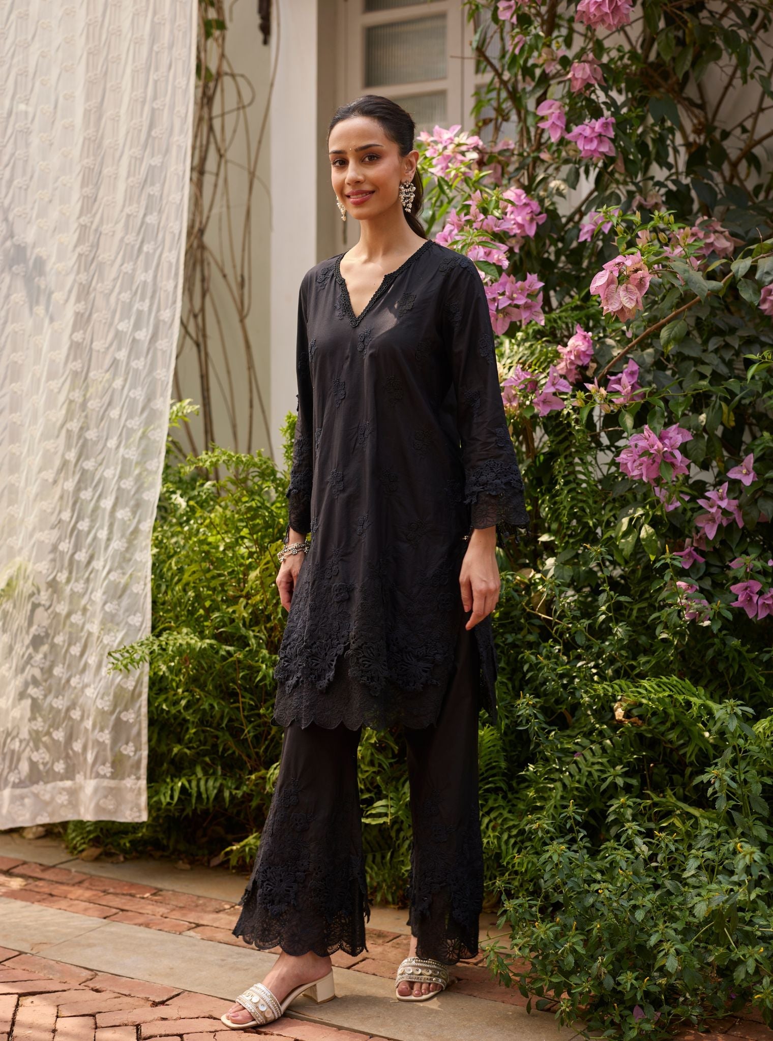 Vae Supima Cotton Black Kurta Set