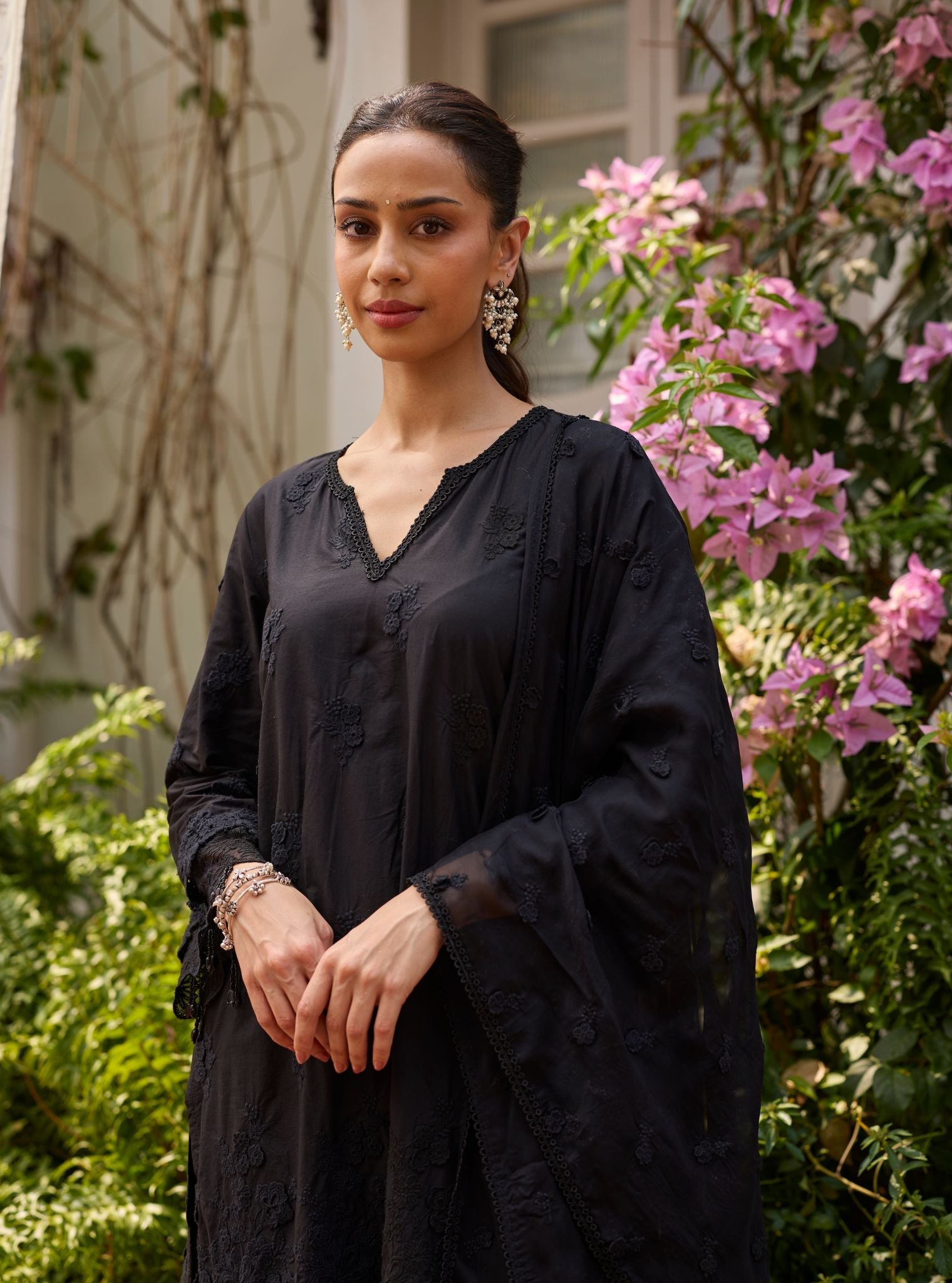 Vae Supima Cotton Black Kurta Set