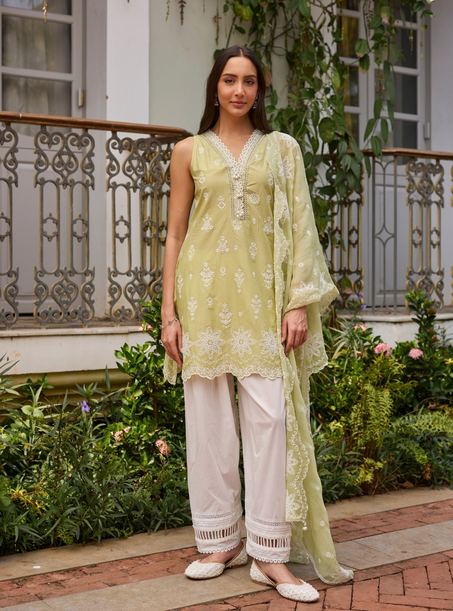 Zoa Supima Cotton Green Kurta Set
