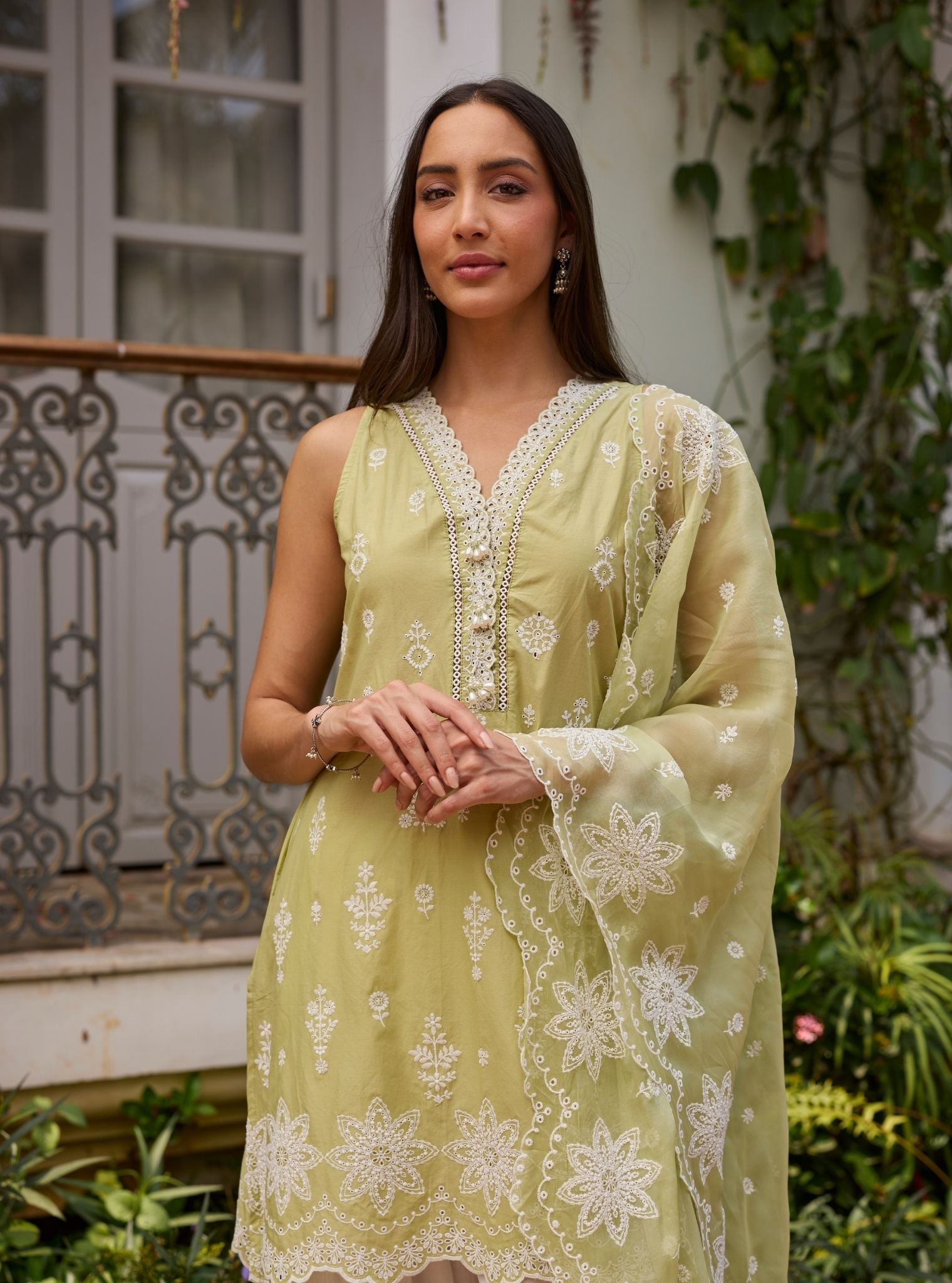 Zoa Supima Cotton Green Kurta Set