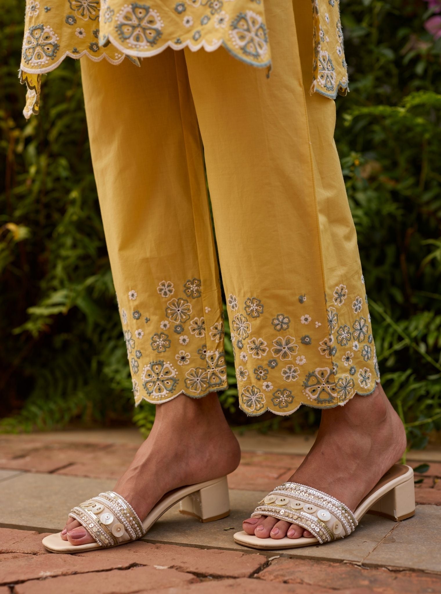 Elra Supima Cotton Yellow Kurta Set