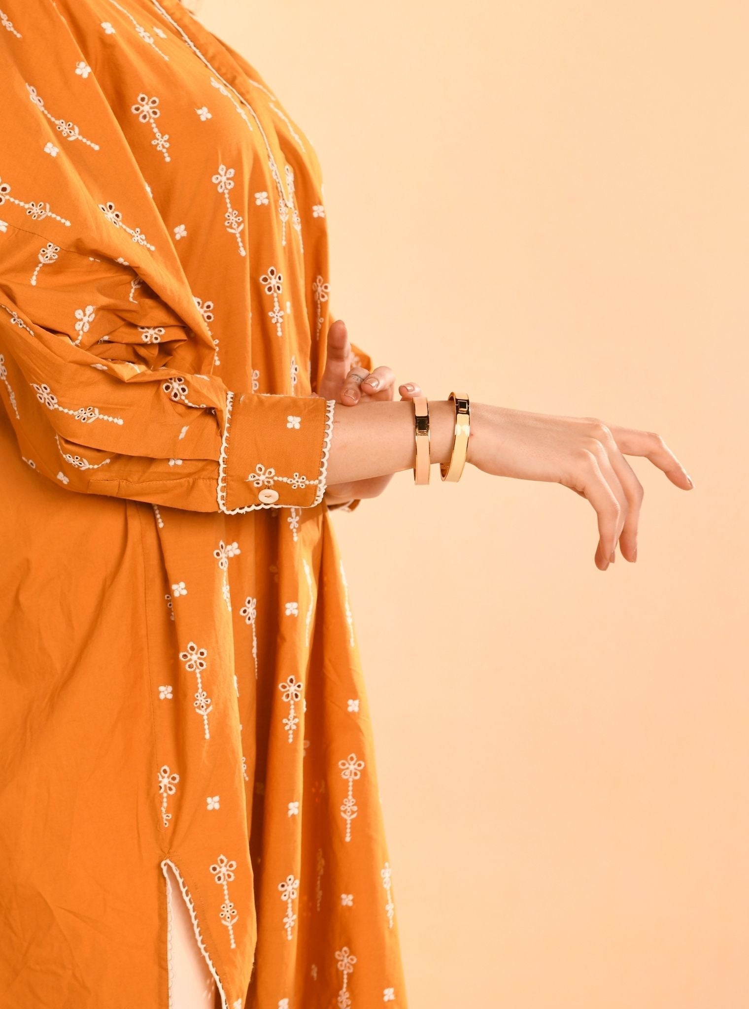 Oriana Cotton Orange Co-ord Set