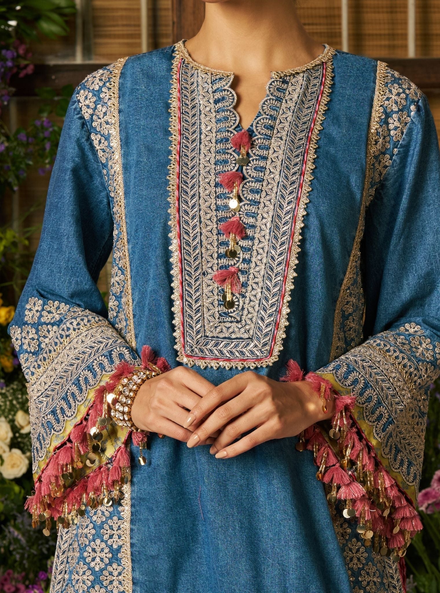Sakhi Denim Kurta With Farshi Salwar