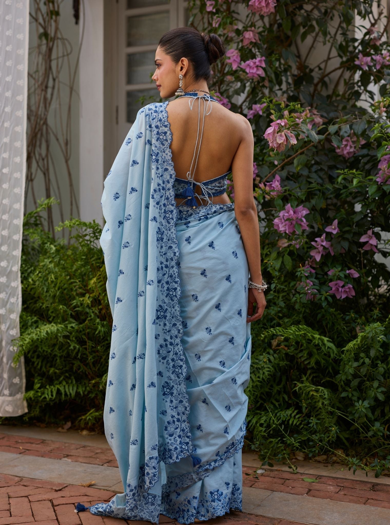 Rinae Supima Cotton Light Blue Saree