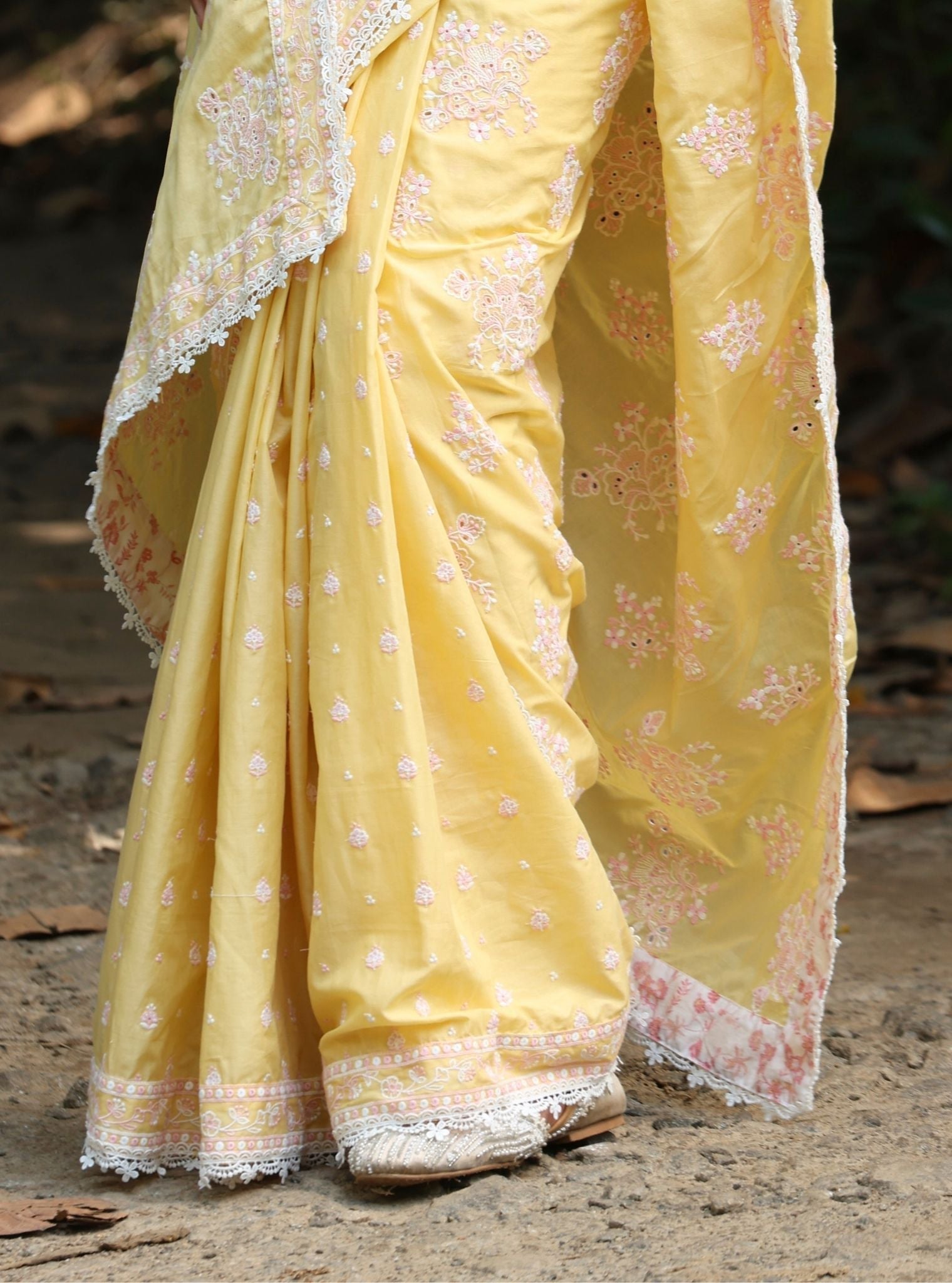 Yara Supima Cotton Yellow Saree