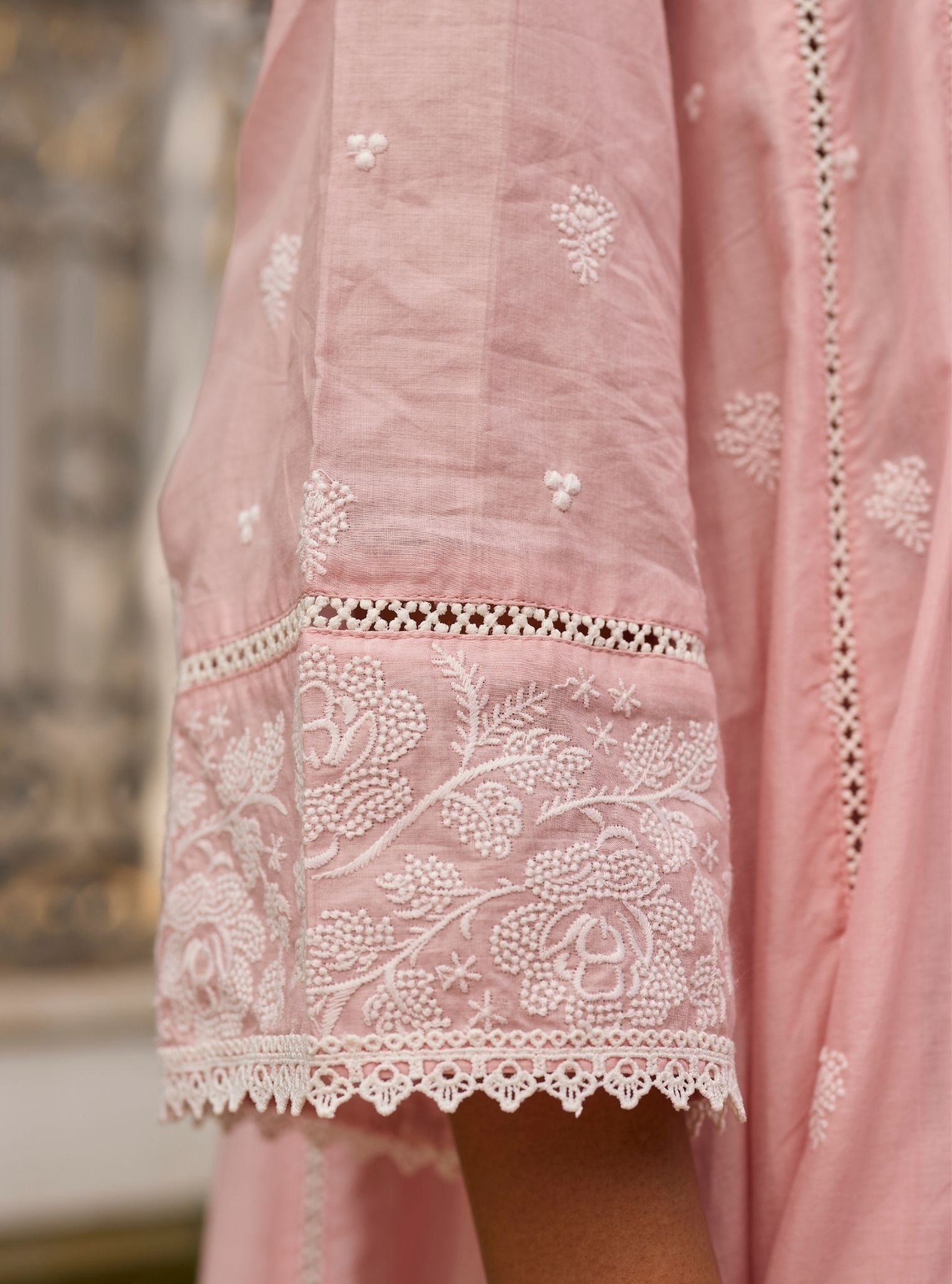 Mysaara Supima Cotton Pink Anarkali Kurta Set