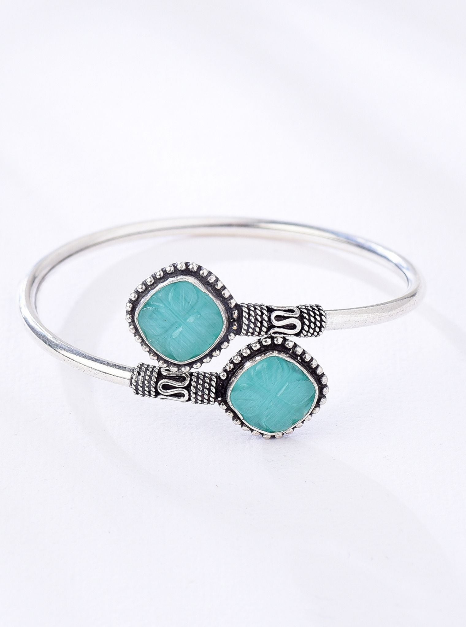 Pure Silver Ruh Green Bracelet