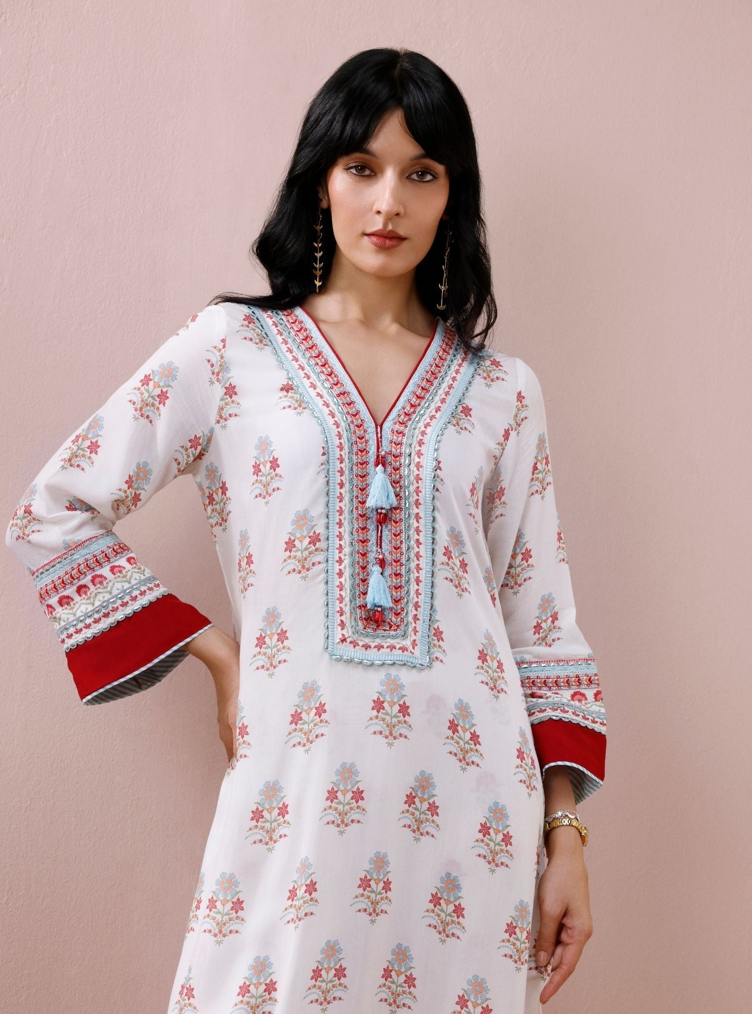 Zela Lawn Printed Off-White Kurta Set
