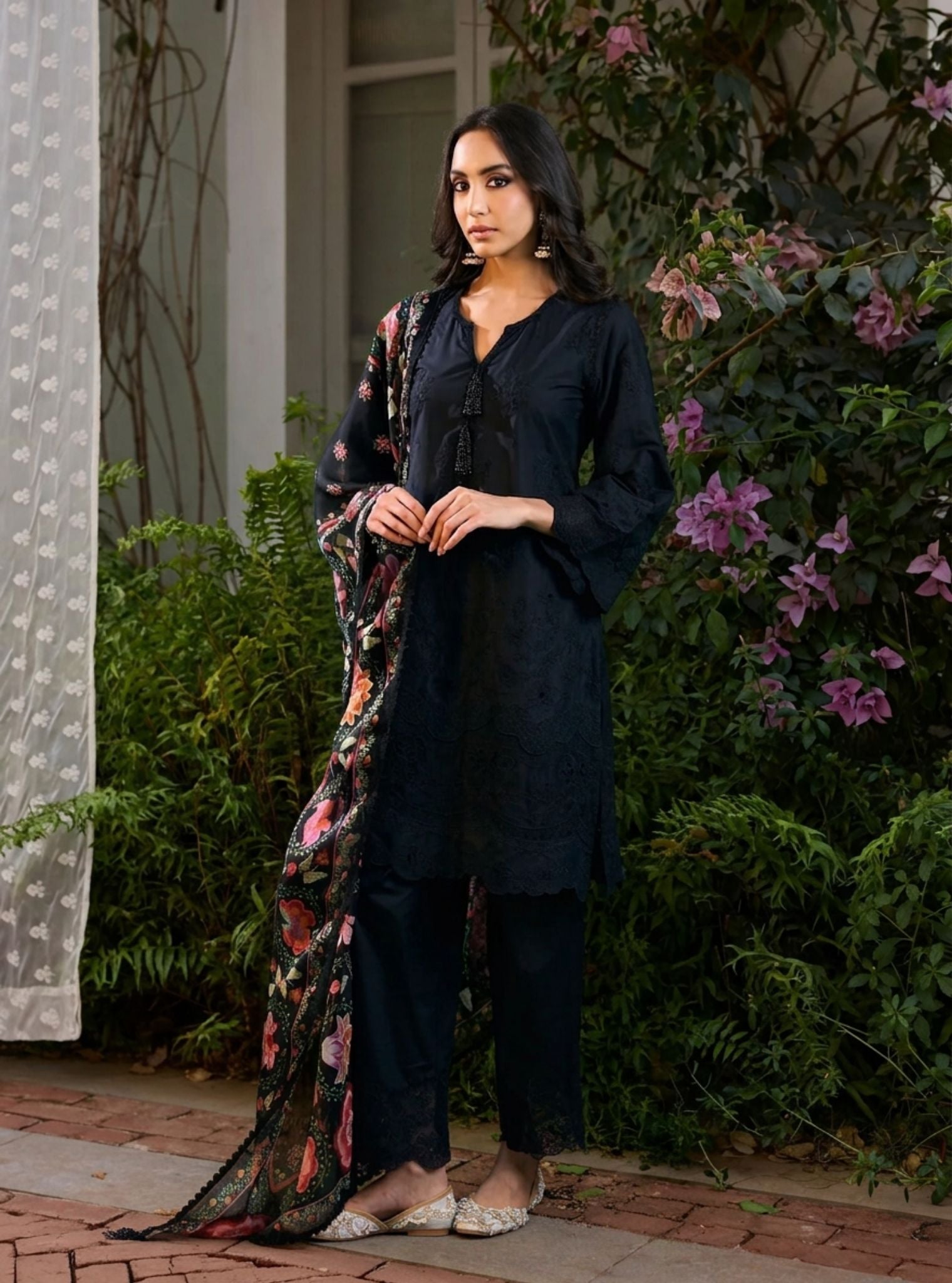 Riva Supima Cotton Black Kurta Set