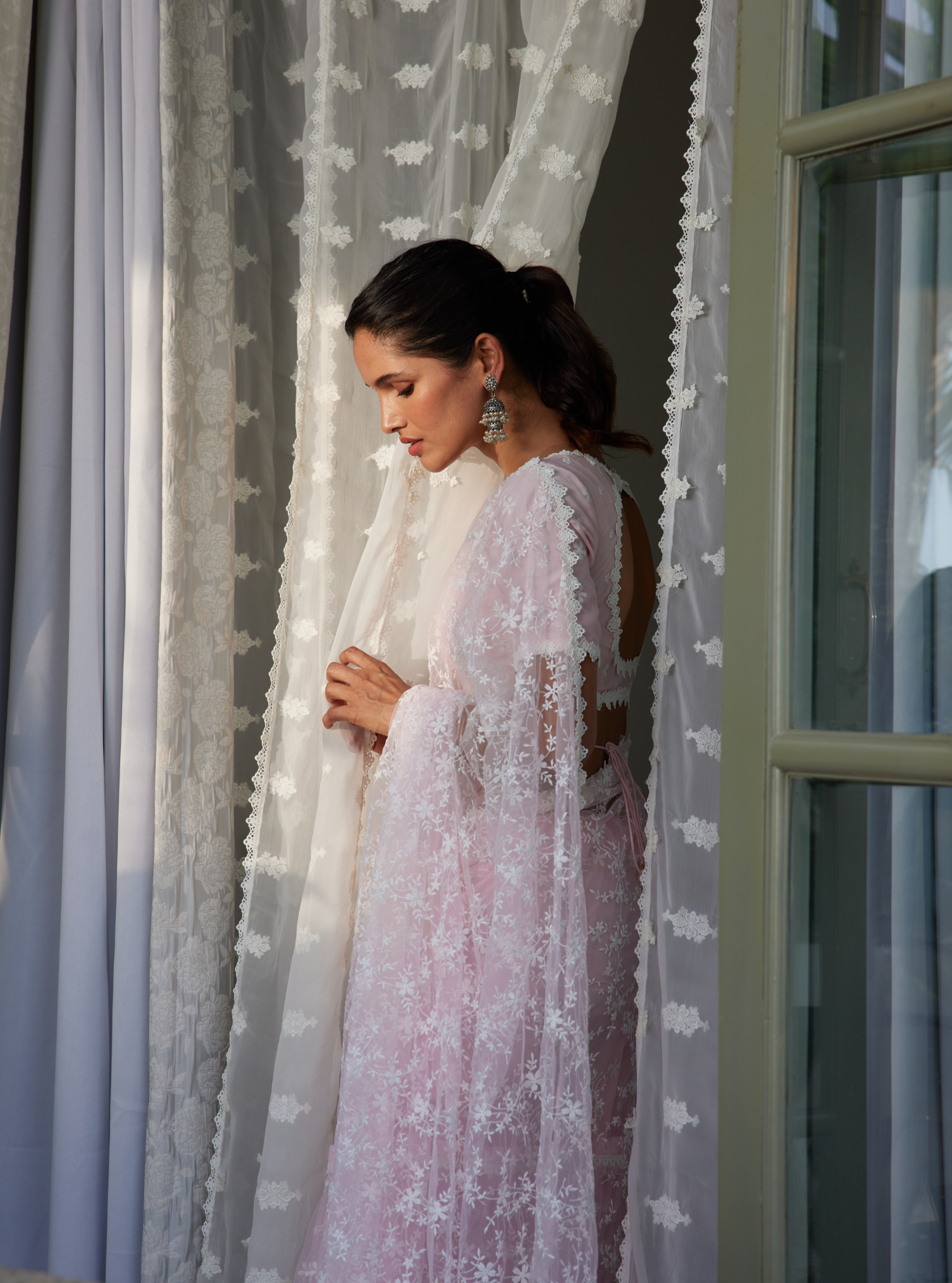 Mayna Net Pink Saree