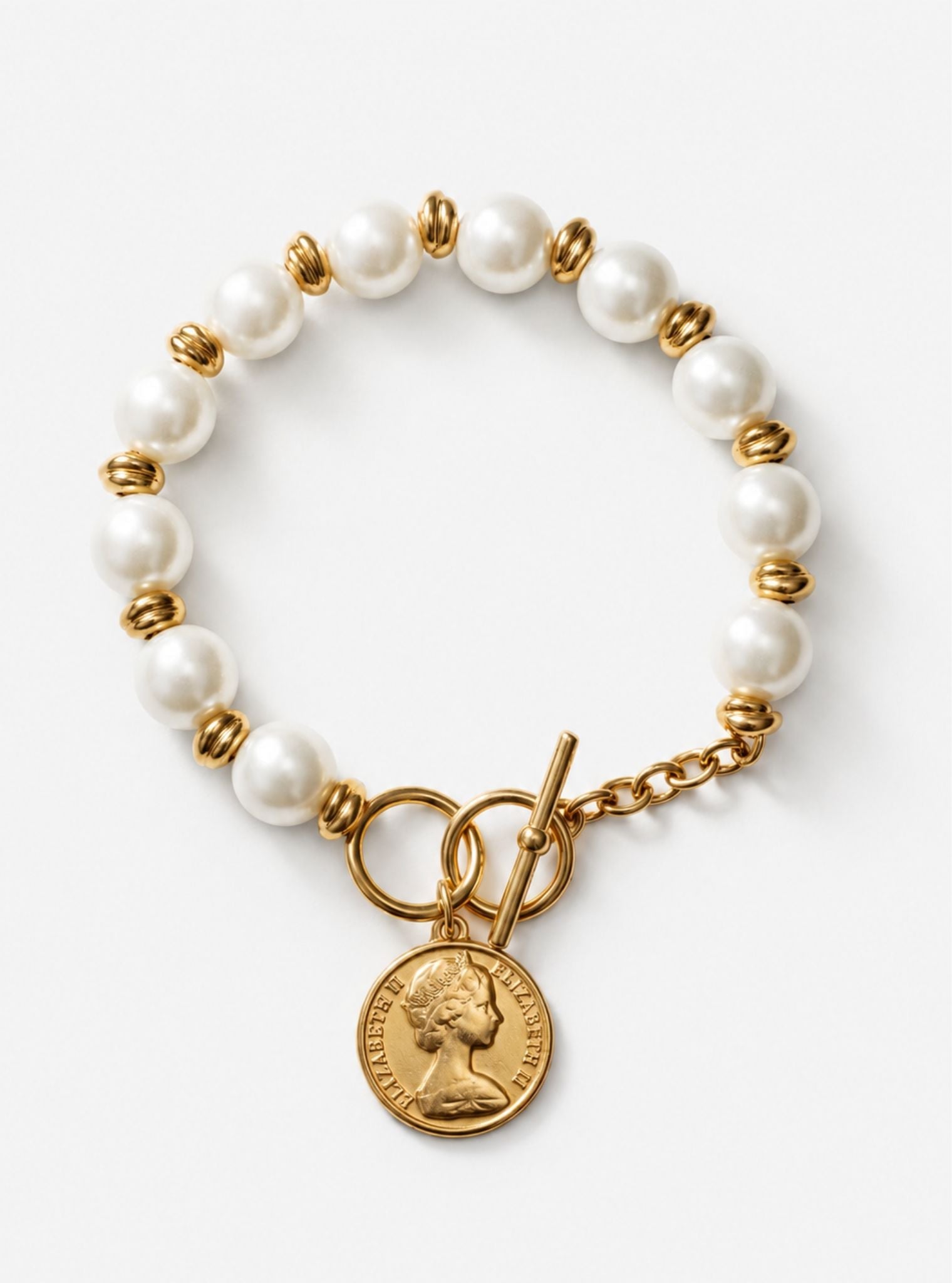 Pearl Knot Coin Bracelet