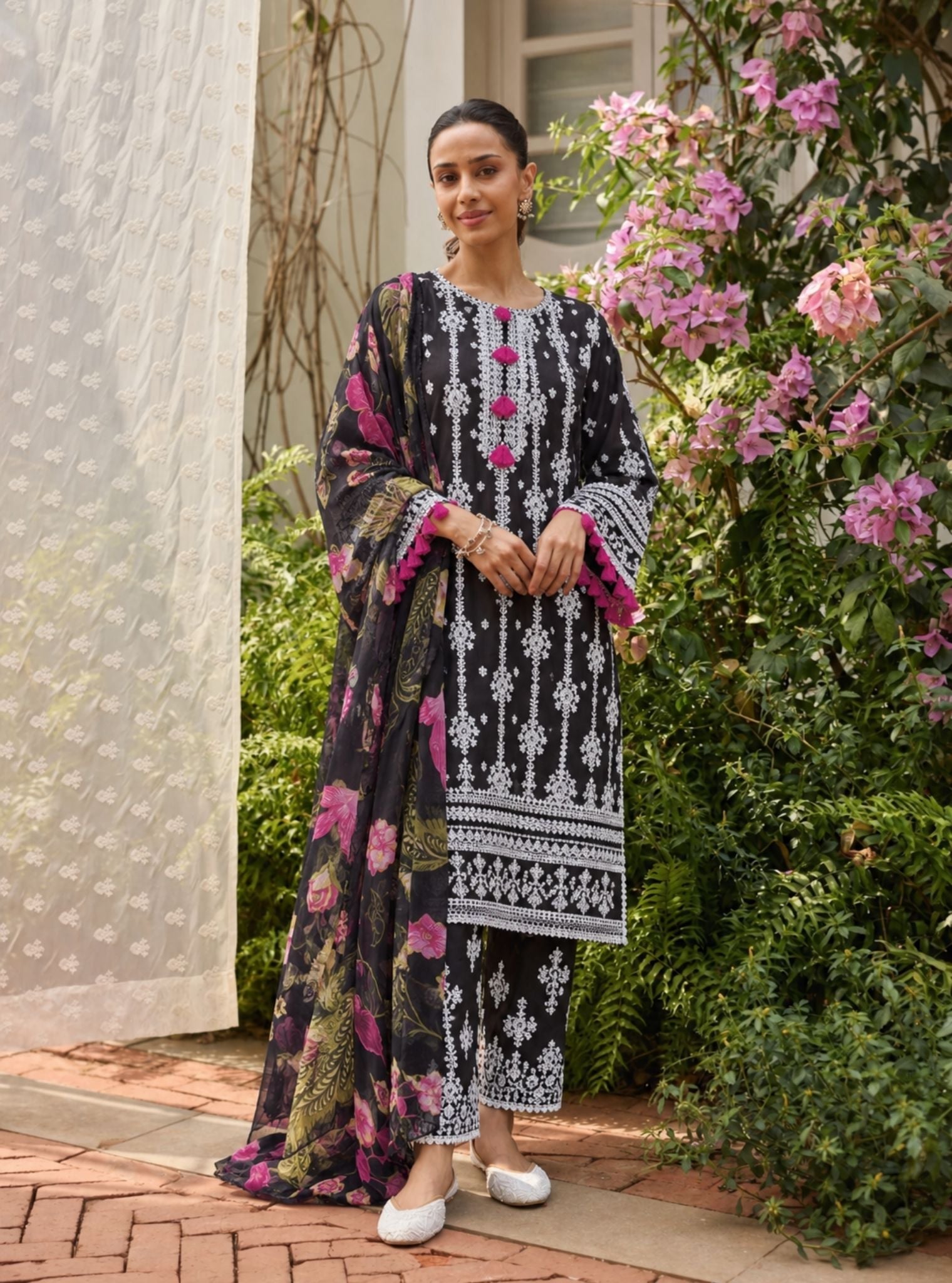 Lomeya Supima Cotton Black Kurta Set