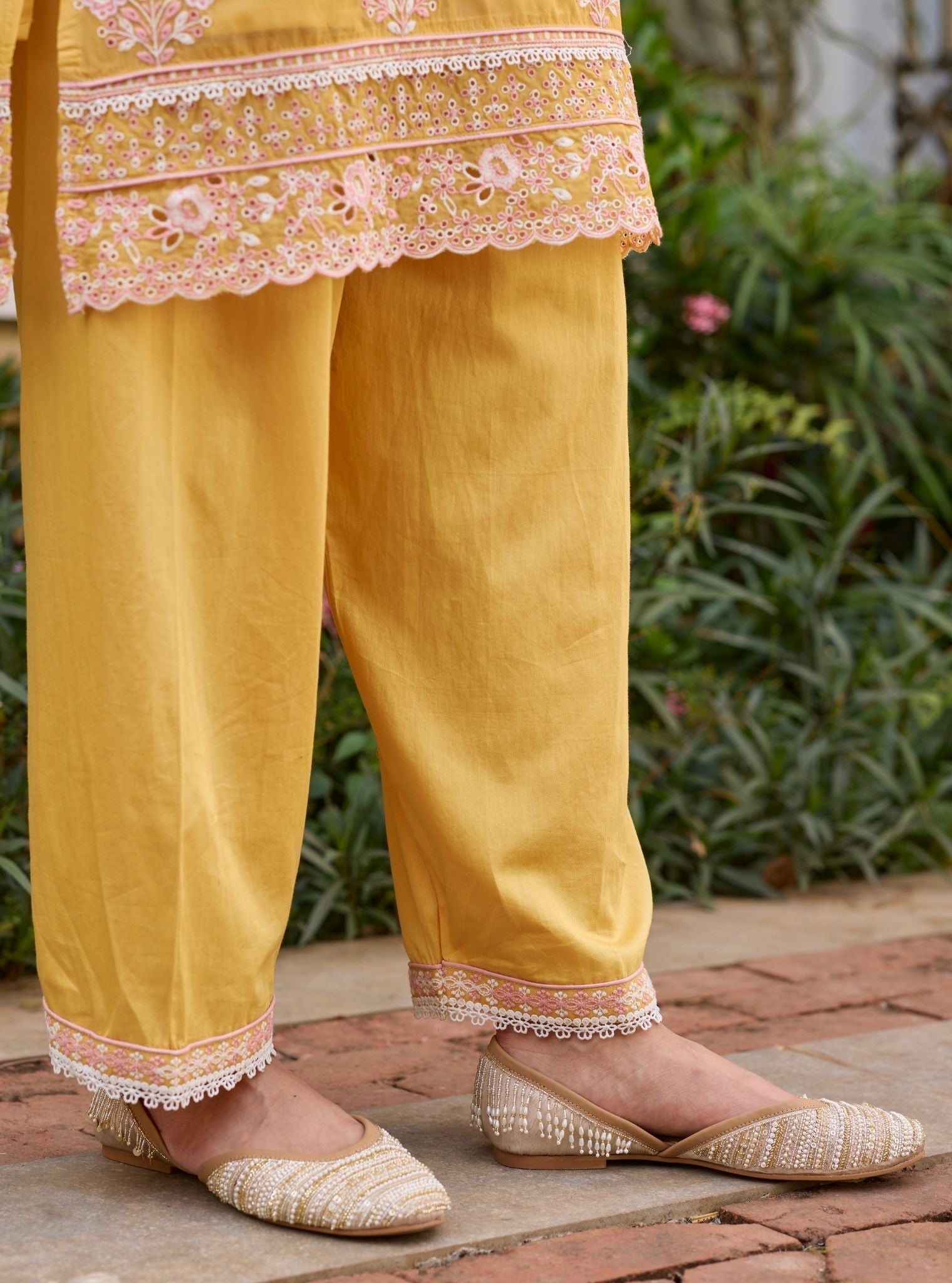 Suko Organza Yellow Kurta Set