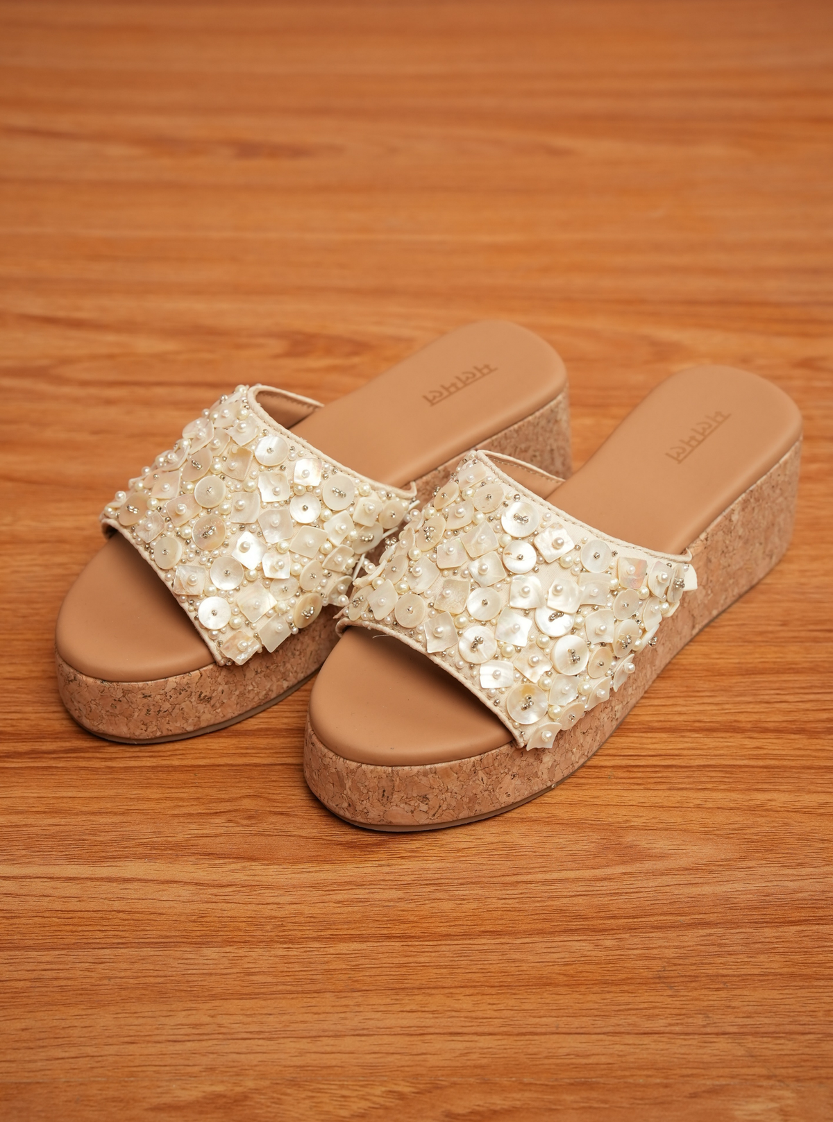 Charlotte Off White Platform Wedge Heel
