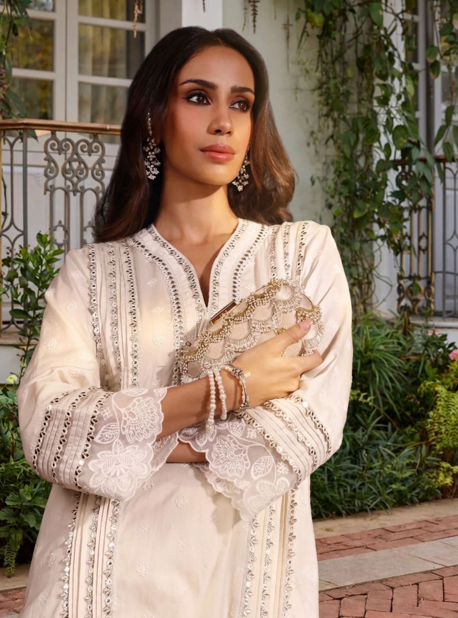 Pira Pima Satin Off White Kurta Set