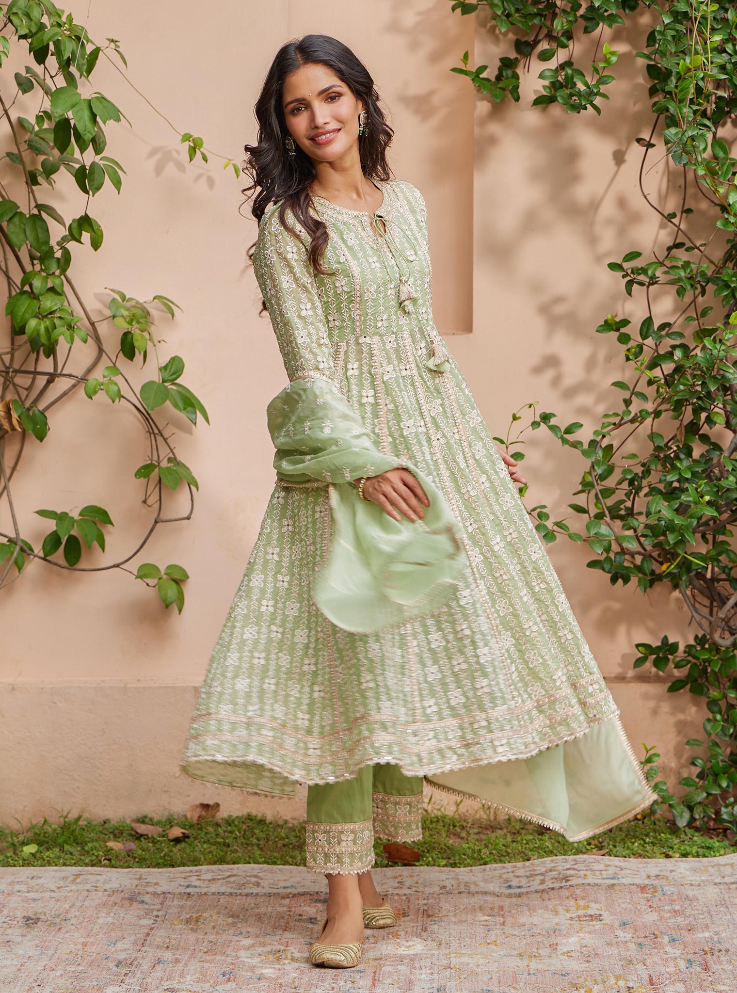 Mulmul Carvi Green Dupatta