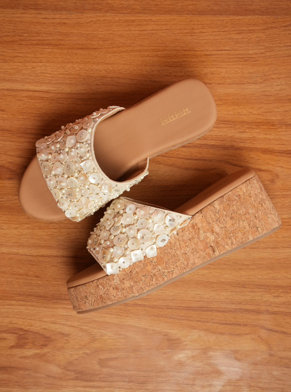 Charlotte Off White Platform Wedge Heel