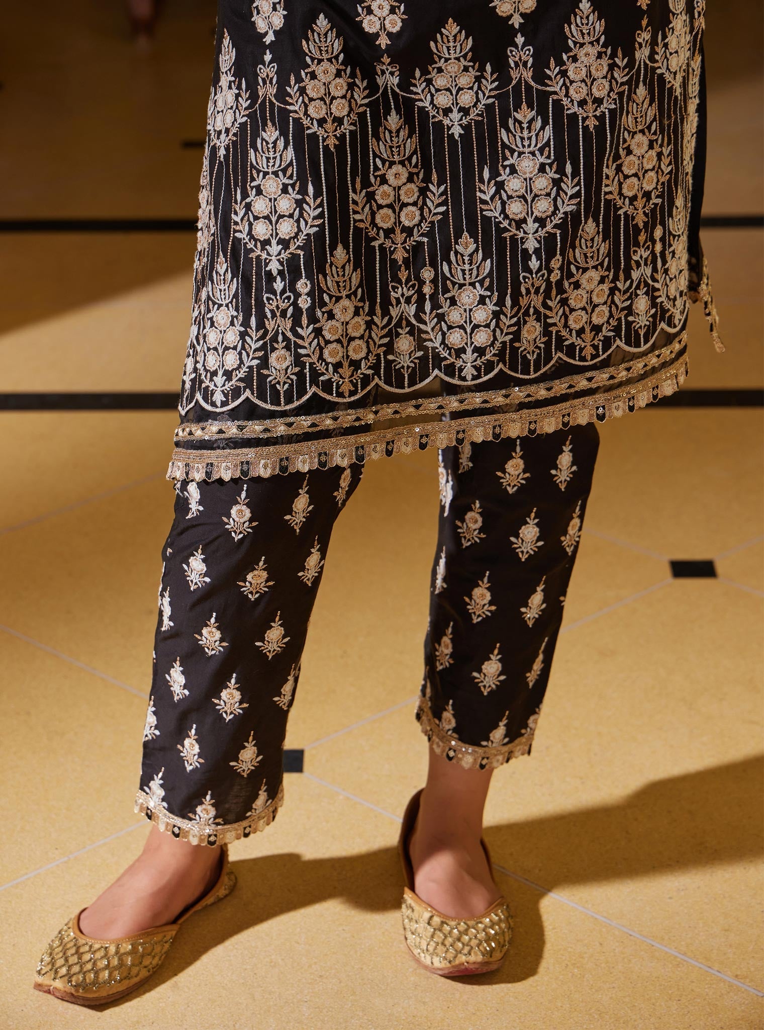 Mulmul Supima Cotton Amaltas Black Pant