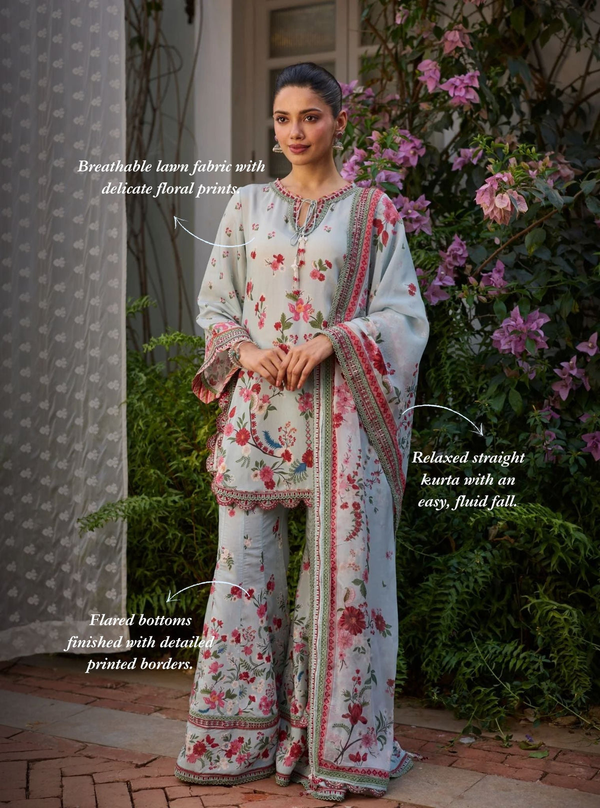 Lirae Lawn Blue Kurta Set