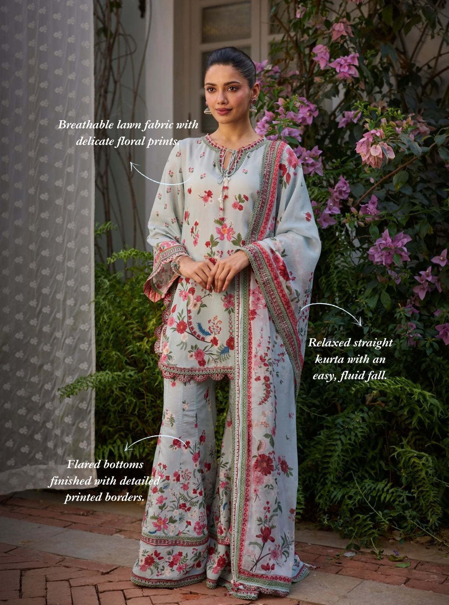 Lirae Lawn Blue Kurta Set
