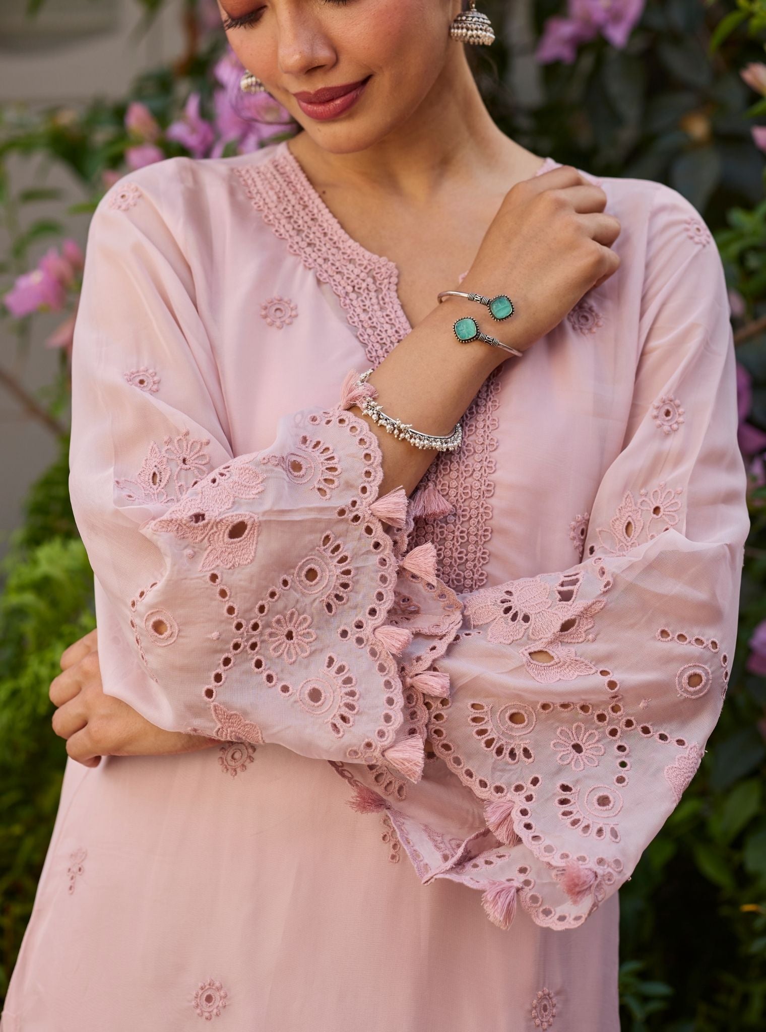 Miso Organza Dusty Pink Kurta Set