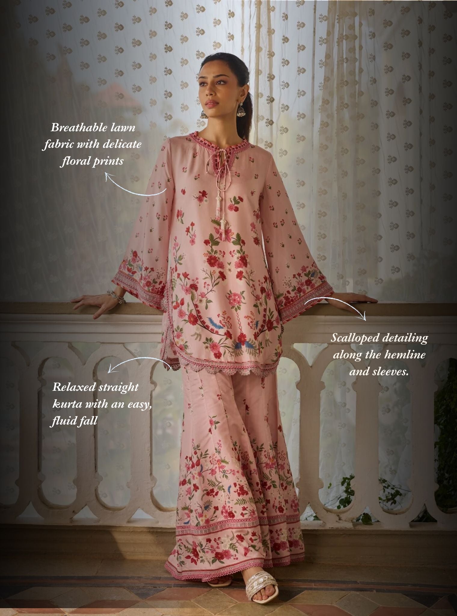 Lirae Lawn Pink Kurta Set