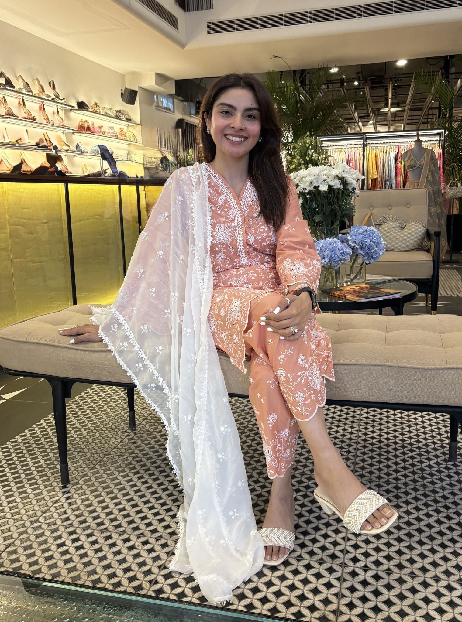 Norwich Supima Cotton Peach Kurta Set