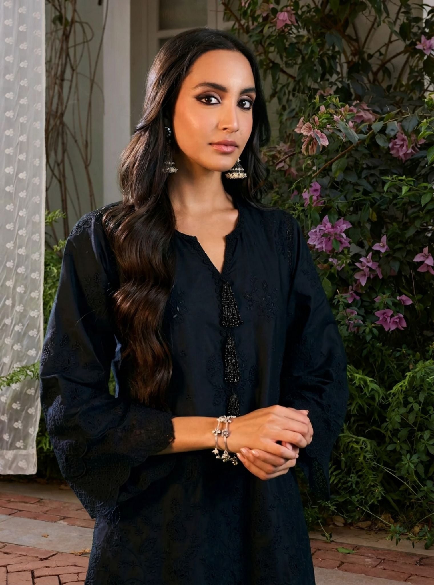 Riva Supima Cotton Black Kurta Set