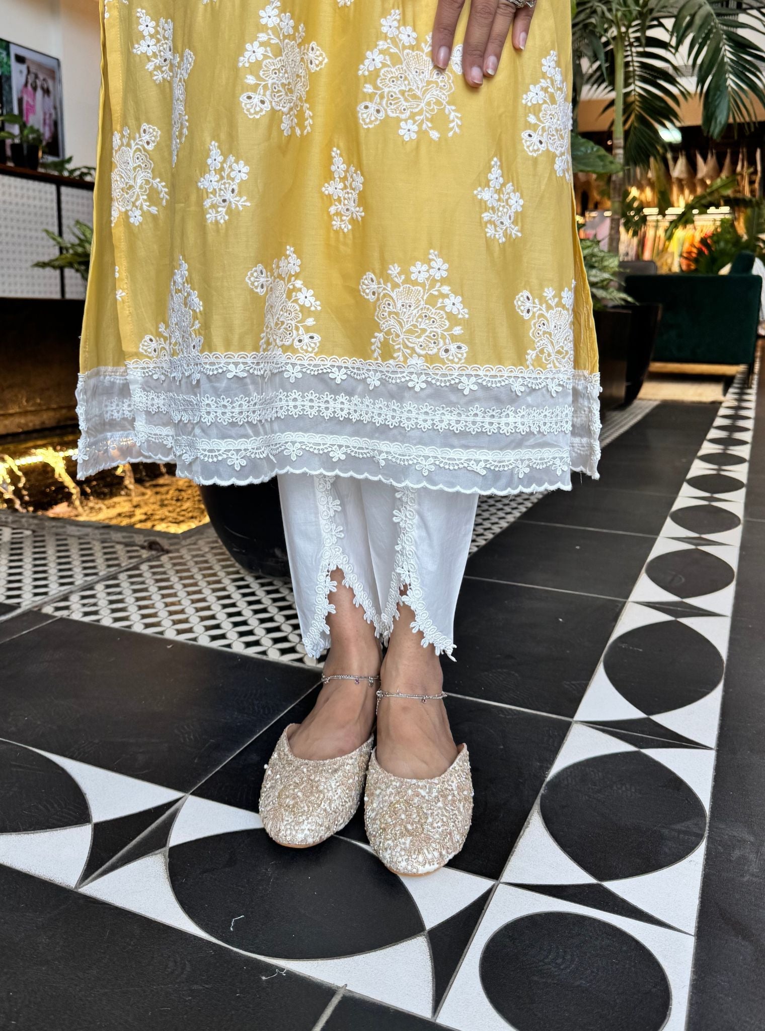Sira Supima Cotton Yellow Kurta With Aelira Dhoti Pant