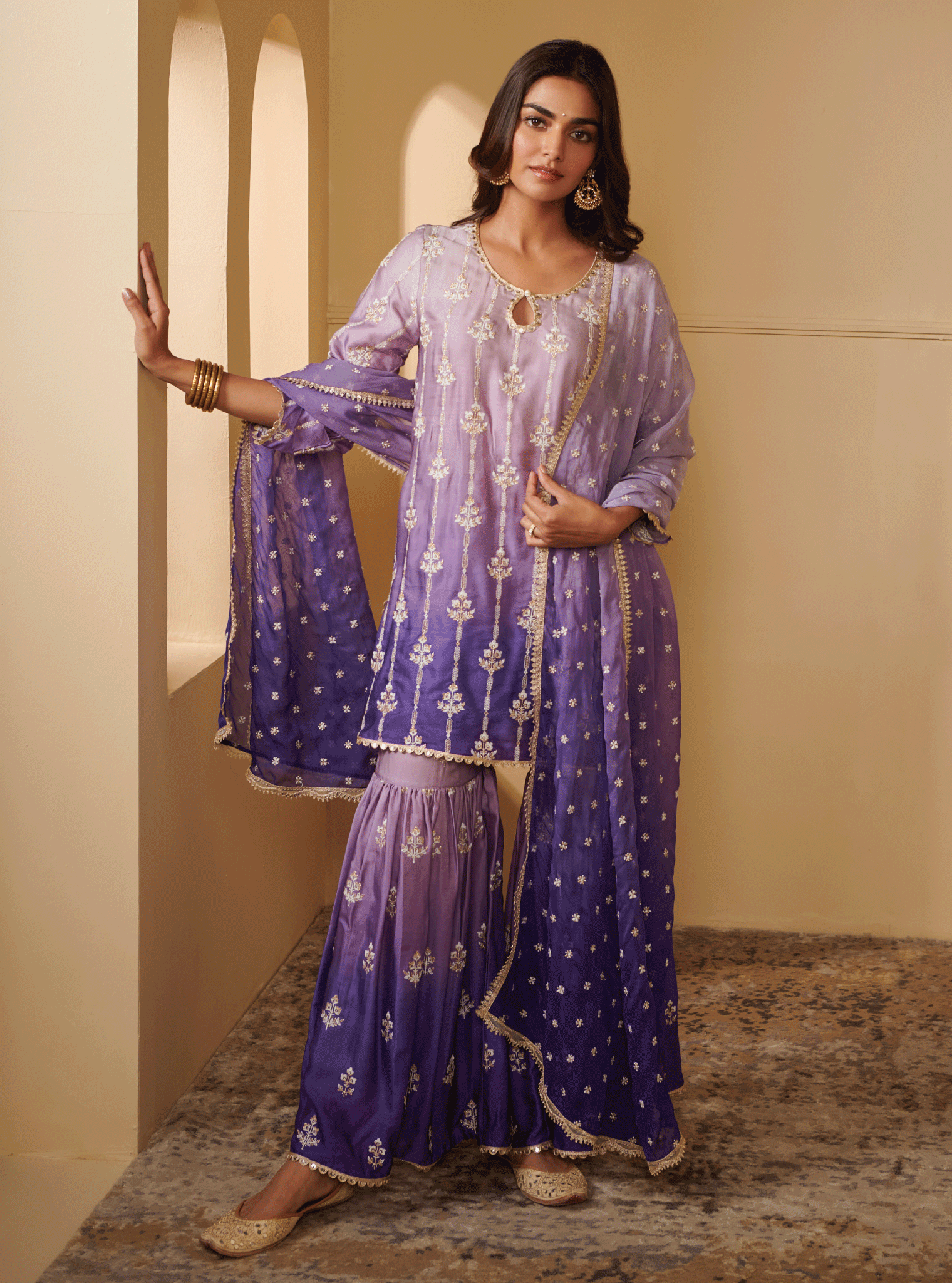 Mulmul Supima Cotton Enya Purple Dupatta