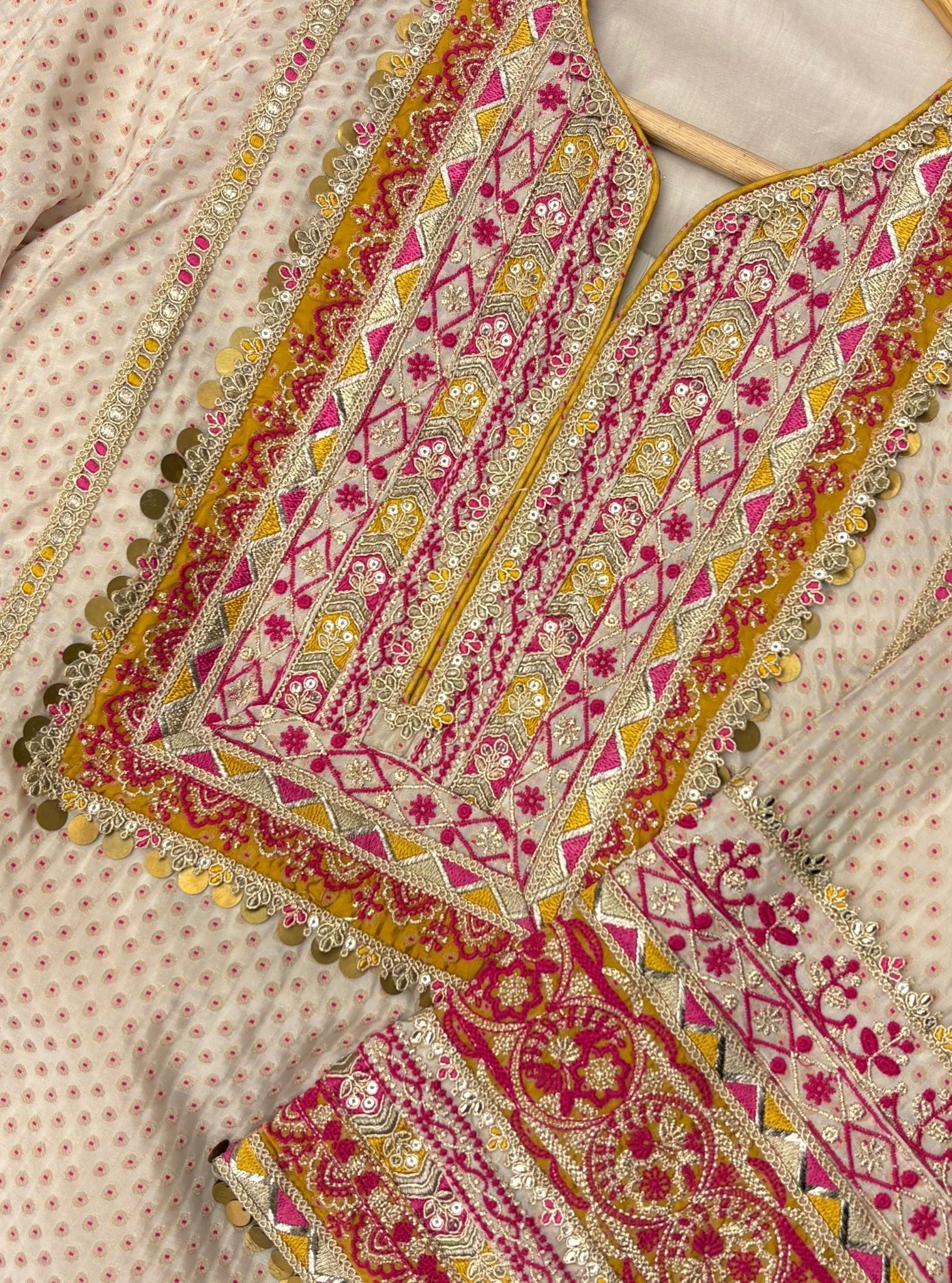 Utsavi Off White Banarasi Kurta Set