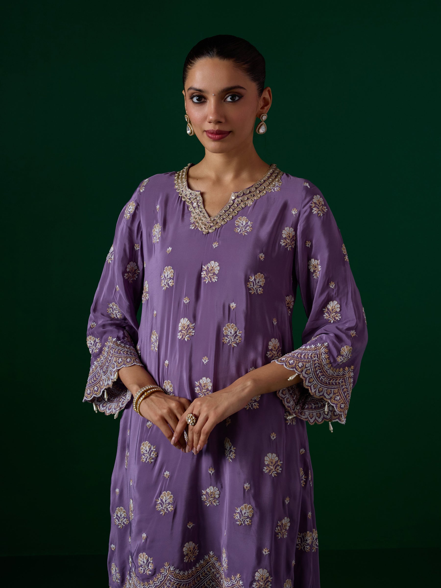 Mehar Crepe Violet Kurta Set