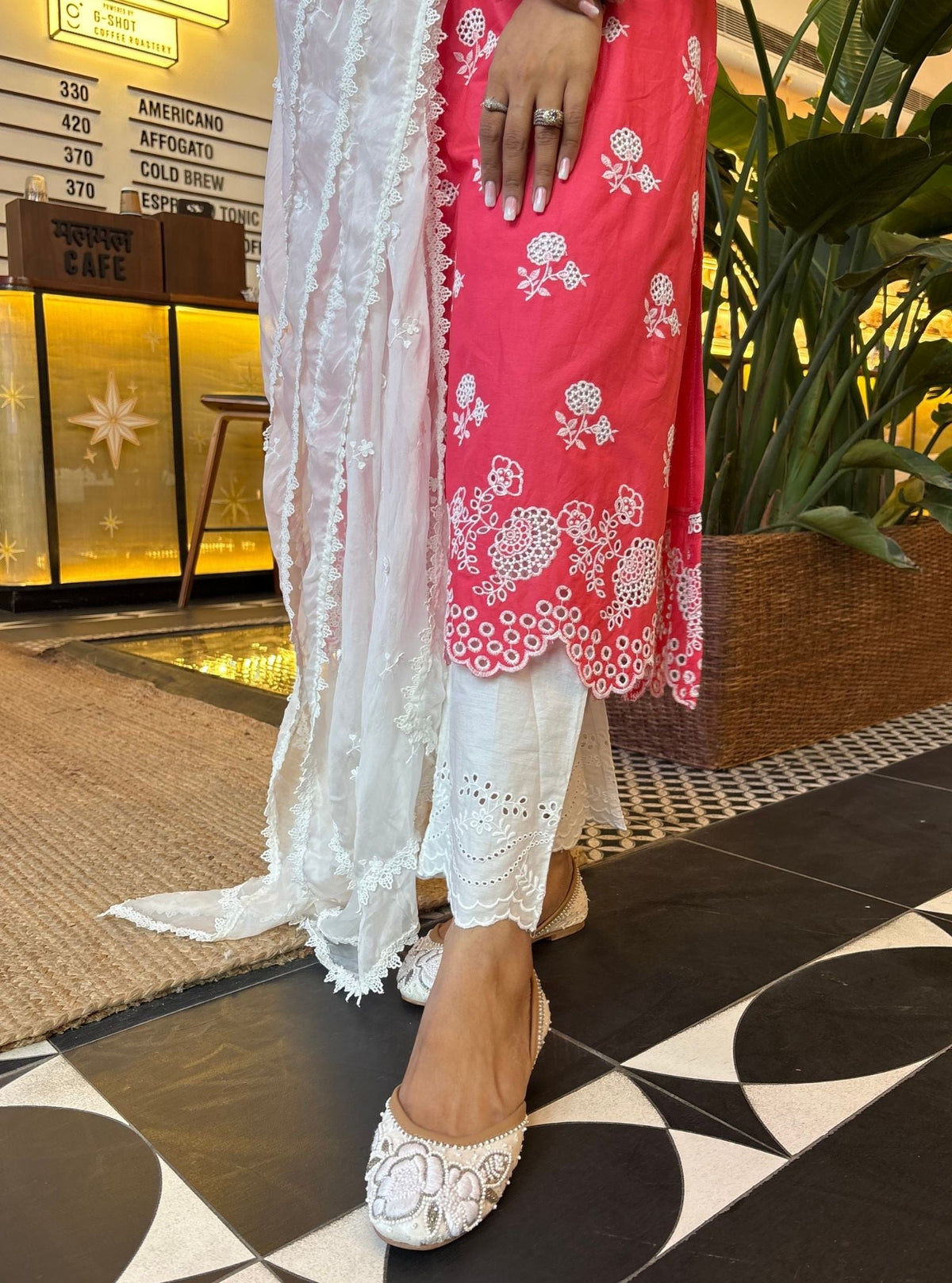 Dahna Supima Cotton Fuschia Kurta Set