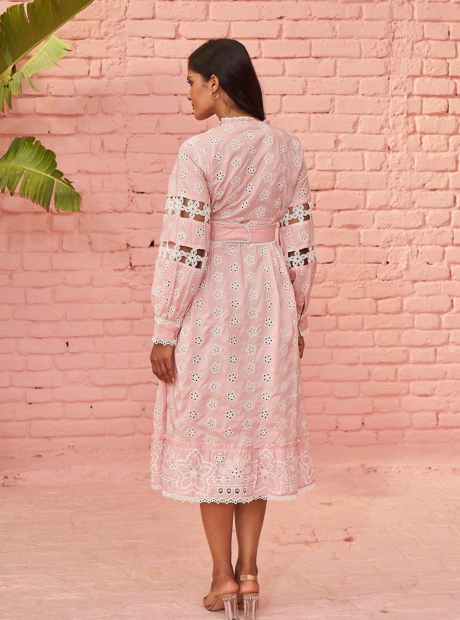 Mulmul Cotton Viv Dusty Pink Long Dress