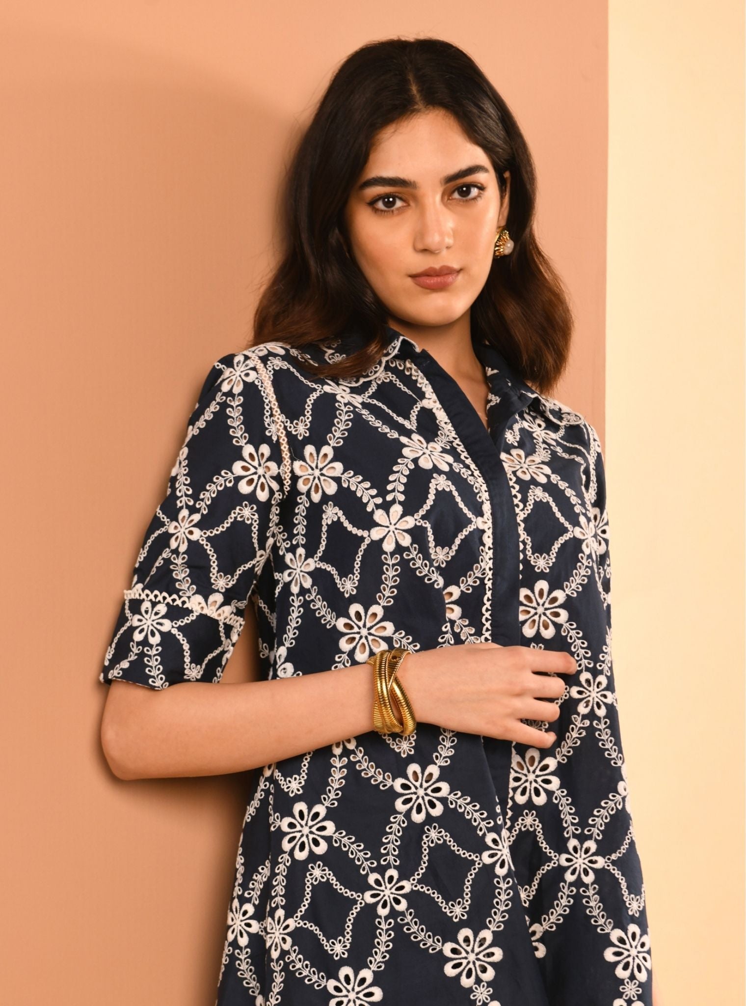 Prue Cotton Navy Co-ord Set