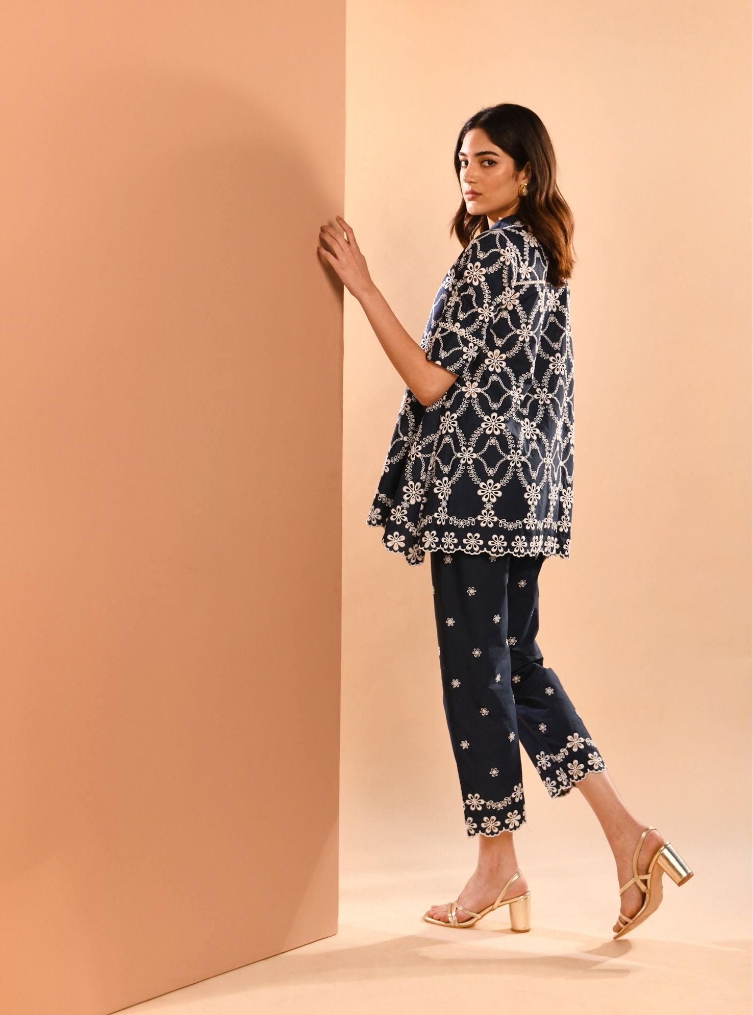 Prue Cotton Navy Co-ord Set