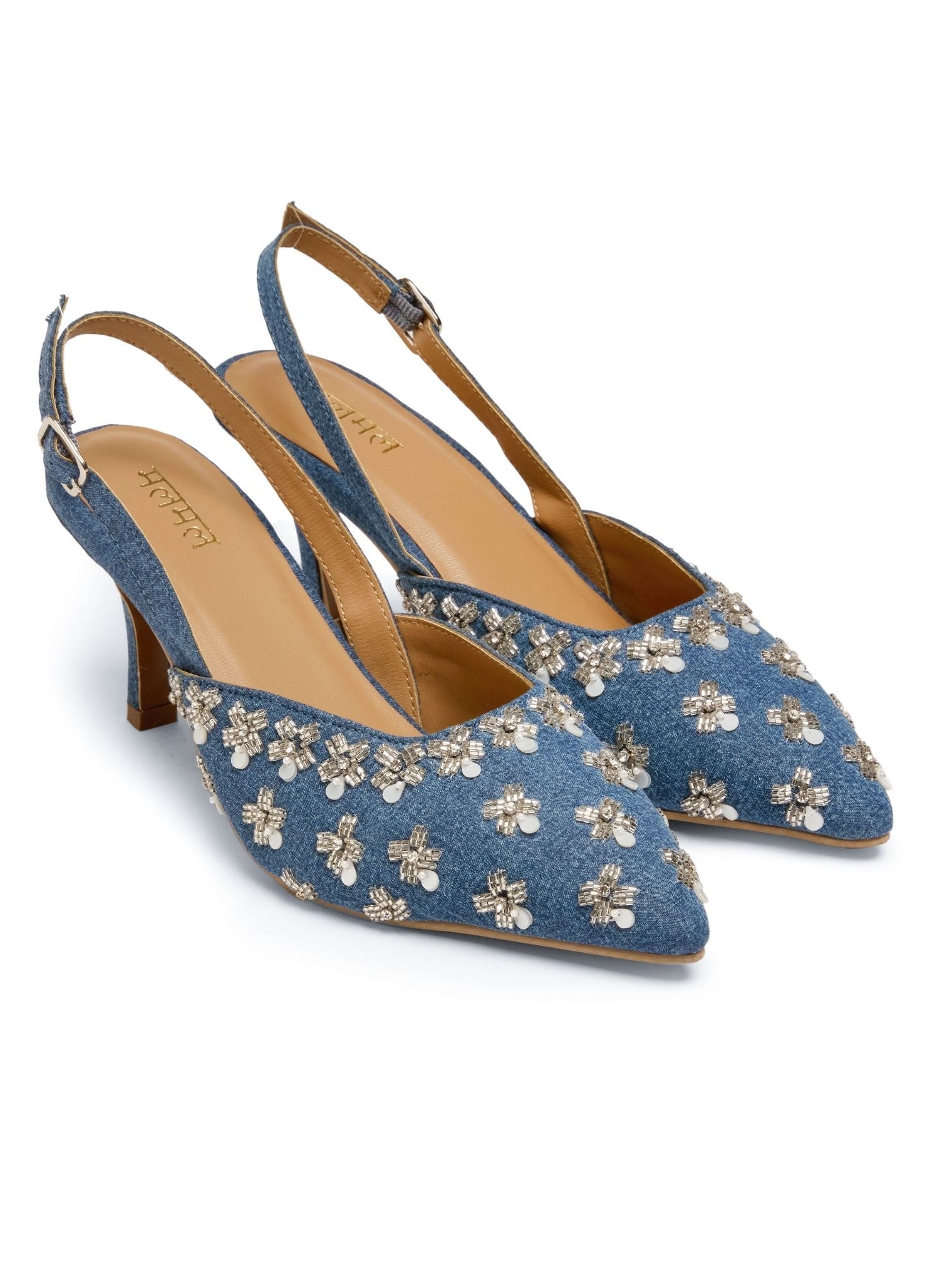 Iris Denim Vegan Pointy Heel