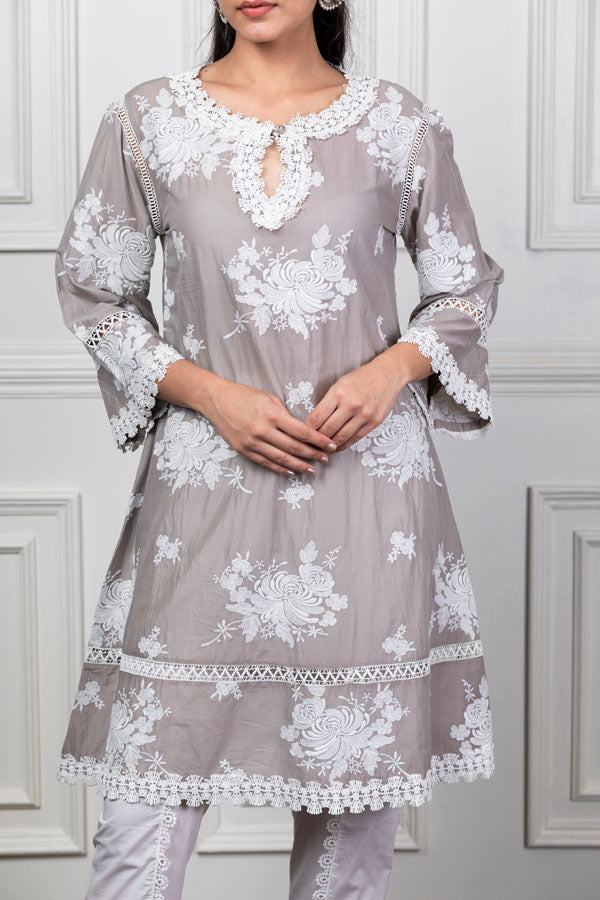 Sunflower Grey Kurta Set