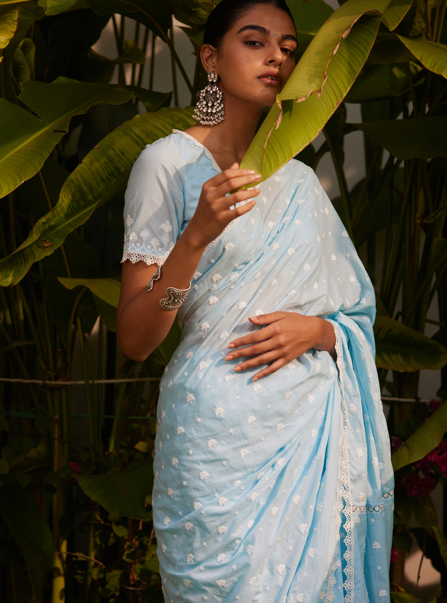 Chikli Supima Cotton Blue Saree