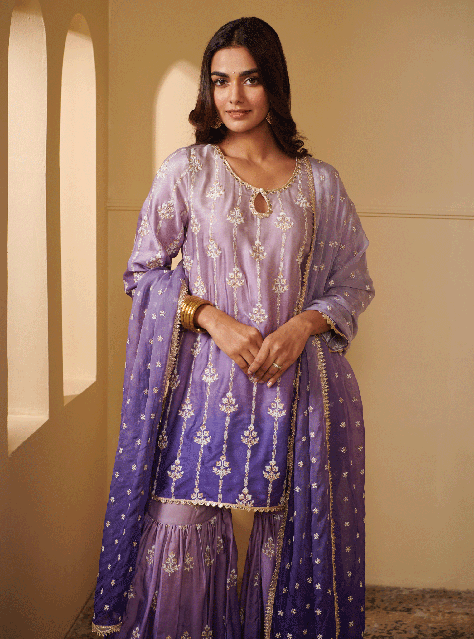 Mulmul Supima Cotton Enya Purple Dupatta