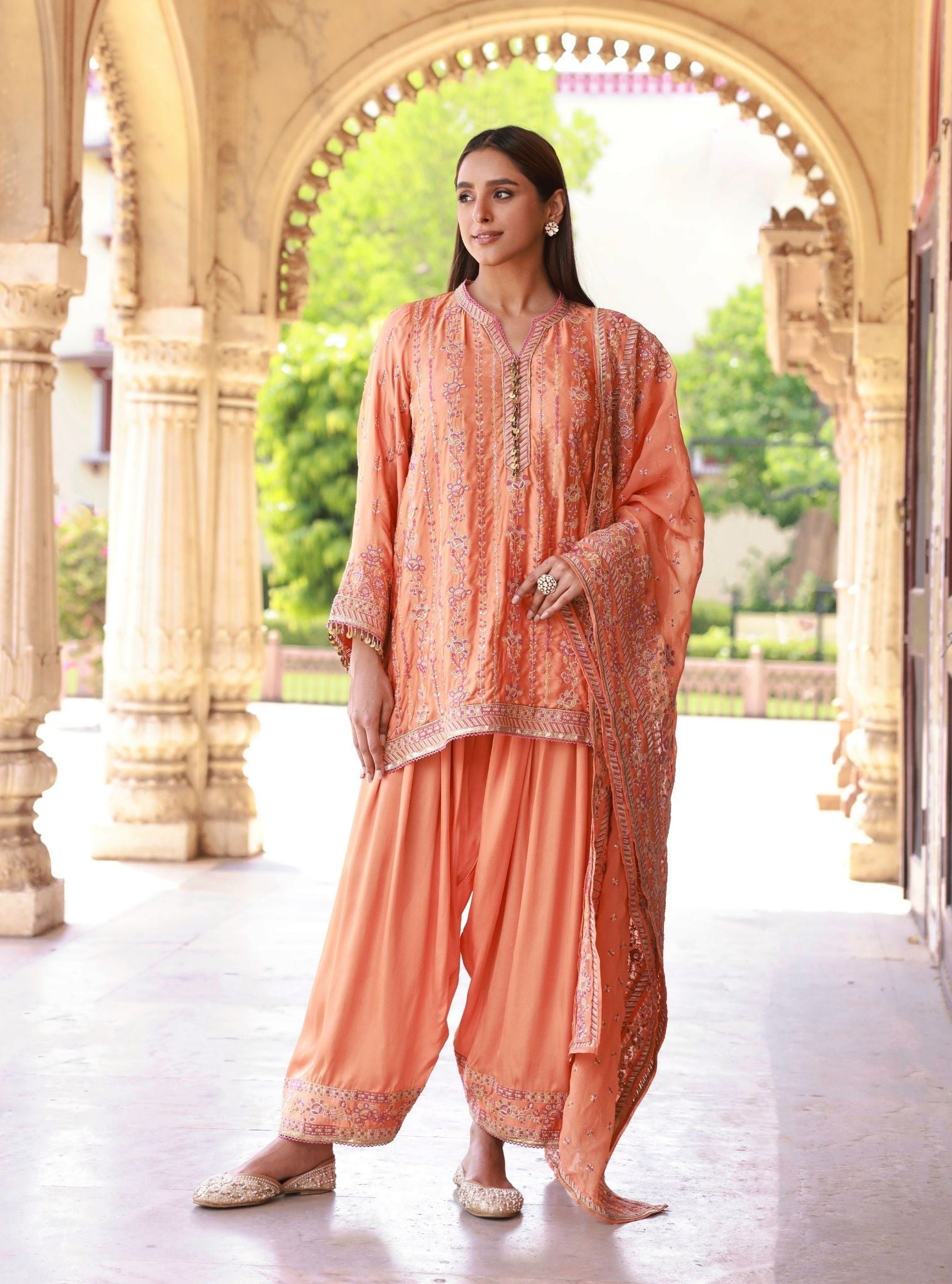 Pralika Orange Kurta Set