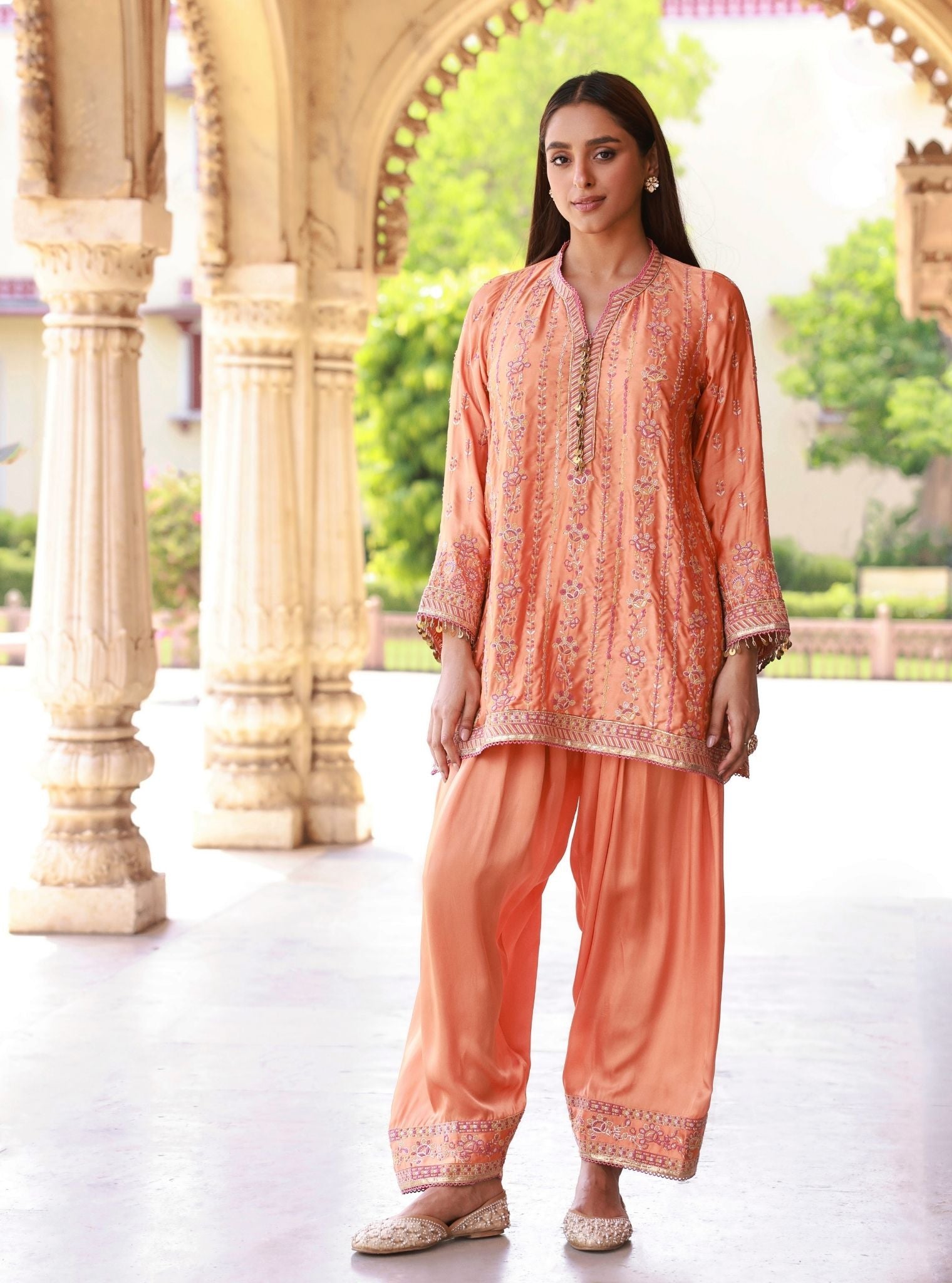 Pralika Orange Kurta Set