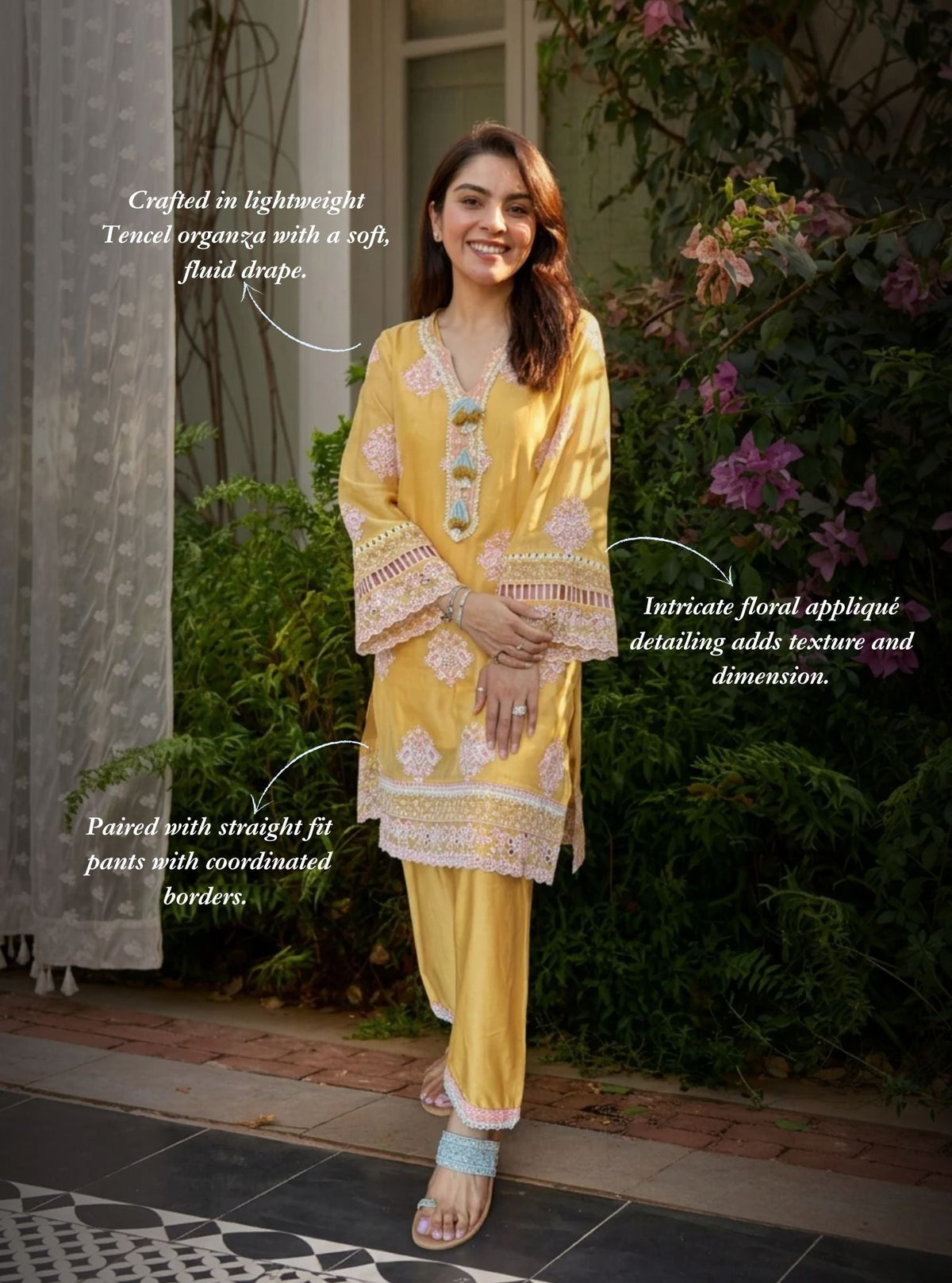 Suko Organza Yellow Kurta Set