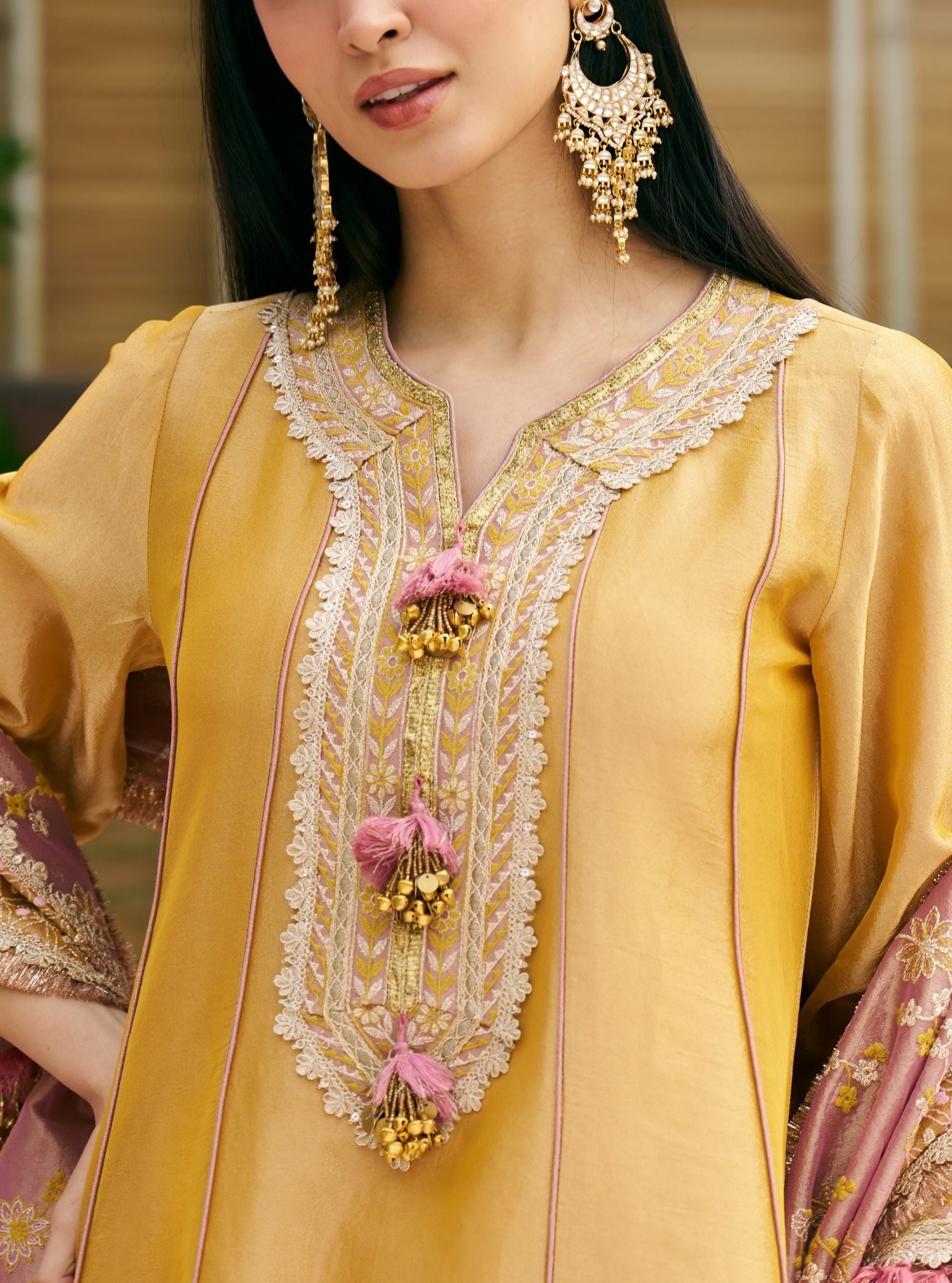 Shamili Tissue Yellow Kurta Set