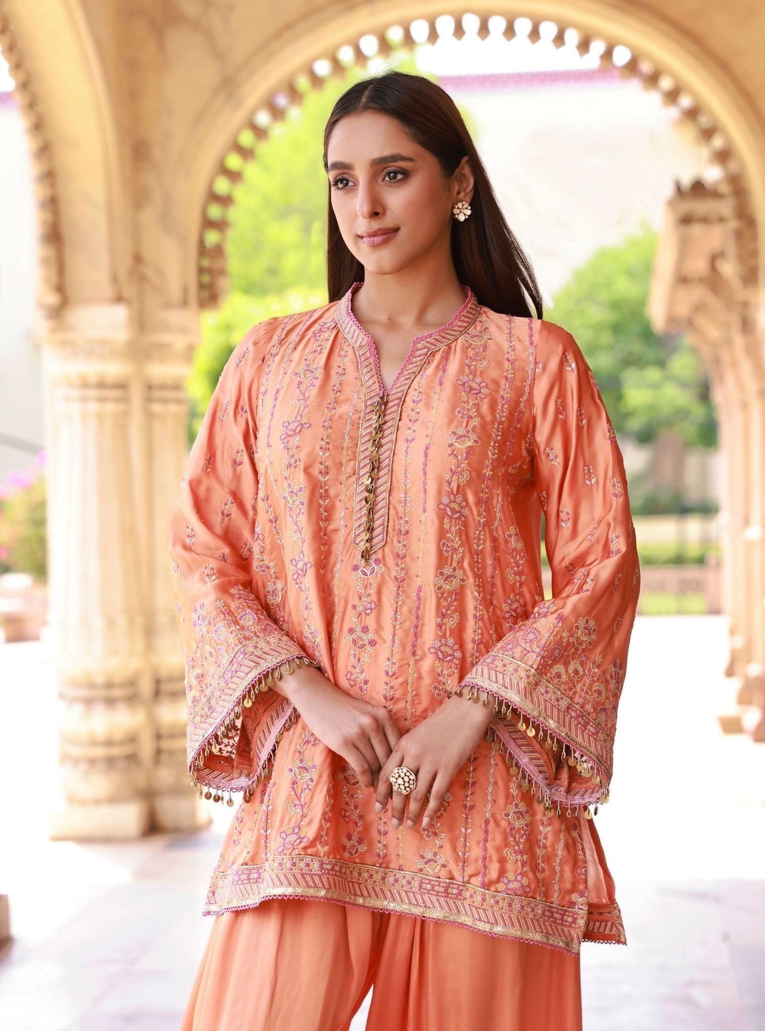 Pralika Orange Kurta Set
